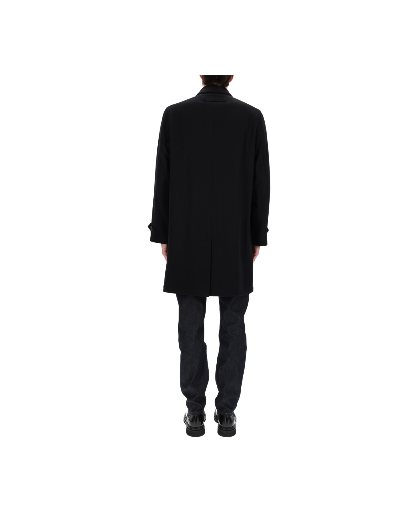 Hugo Boss Short Wool Coat - BLACK