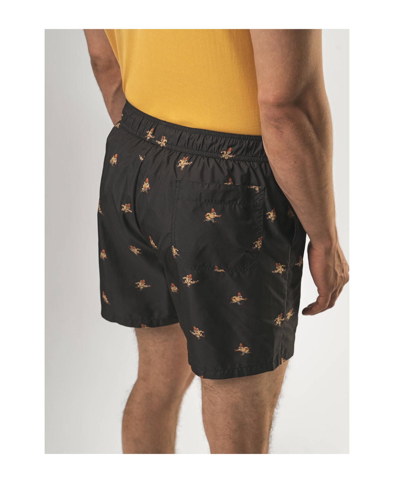 Larusmiani Swim Suit Pink Panther Swimming Trunks - Black
