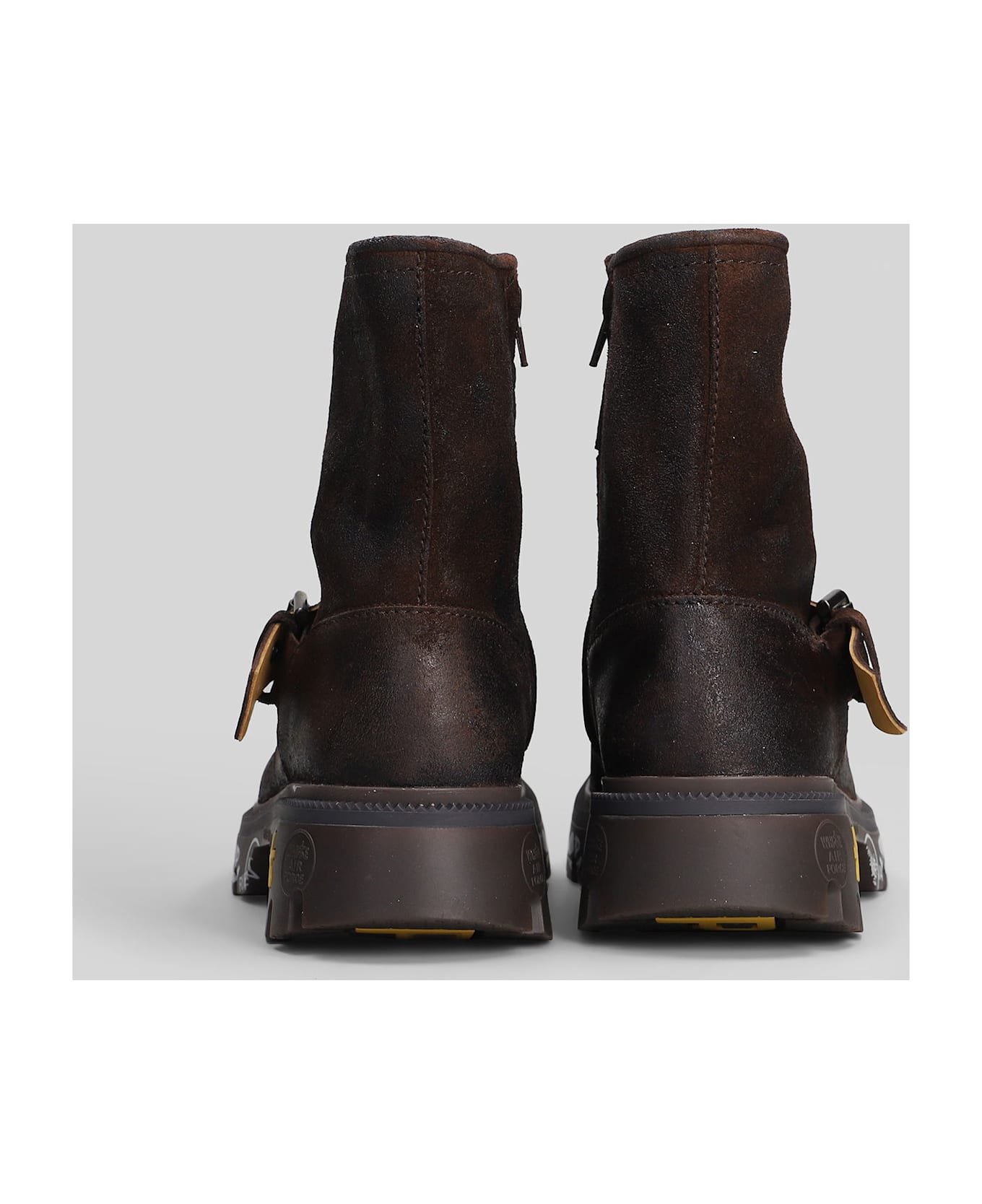 Premiata Camden Combat Boots In Brown Nubuck - brown