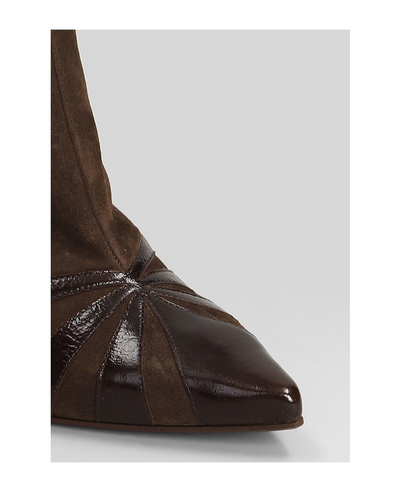 Chie Mihara Ludrik High Heels Ankle Boots In Brown Leather - brown