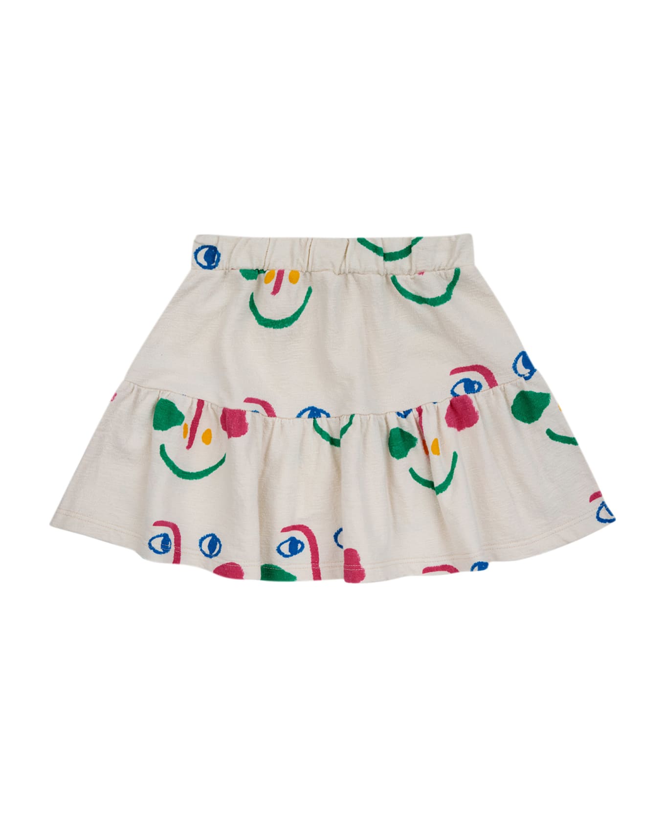 Bobo Choses White Skirt With Print For Girl - White ボトムス