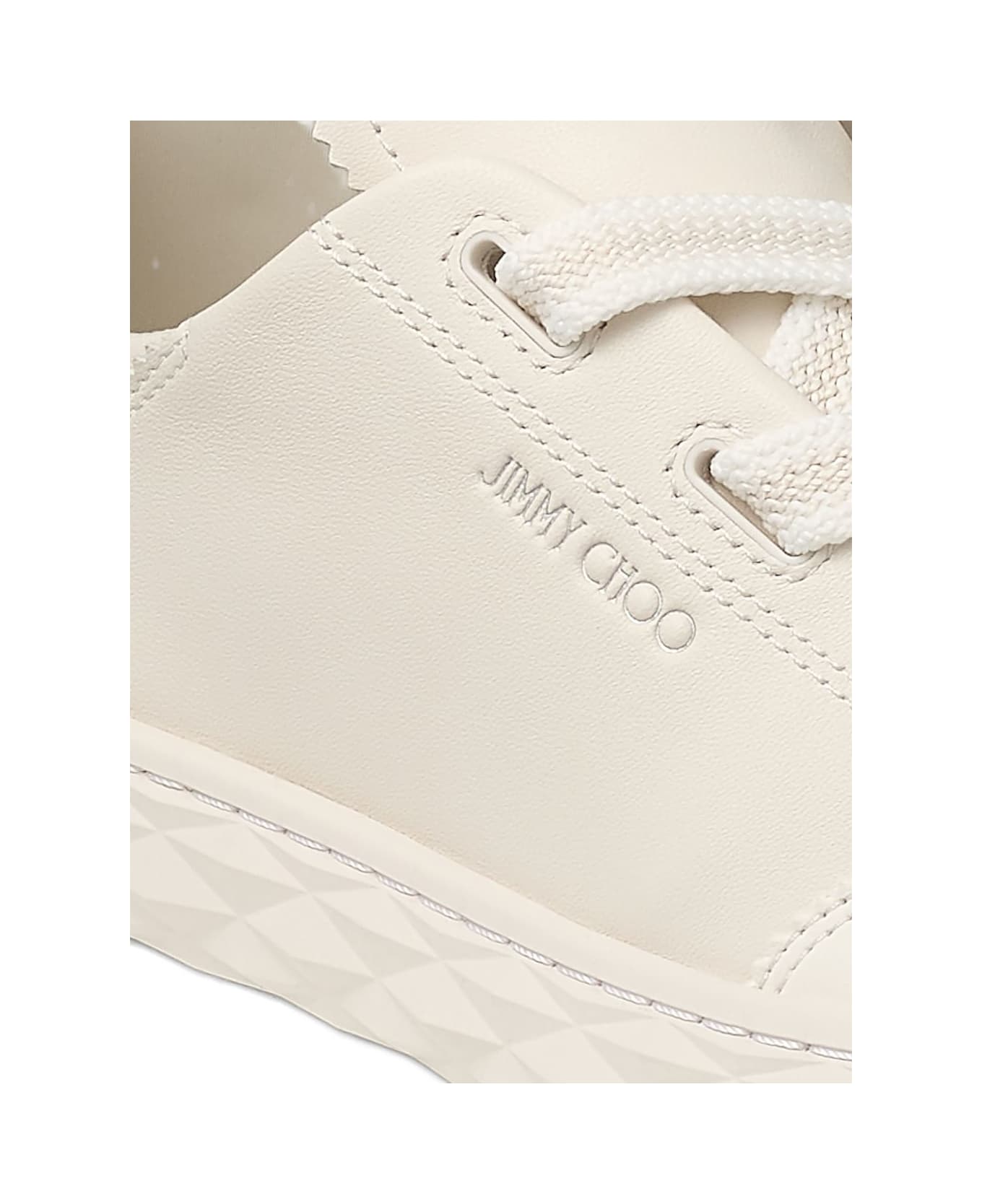 Jimmy Choo Diamond Light Leather Sneakers - White