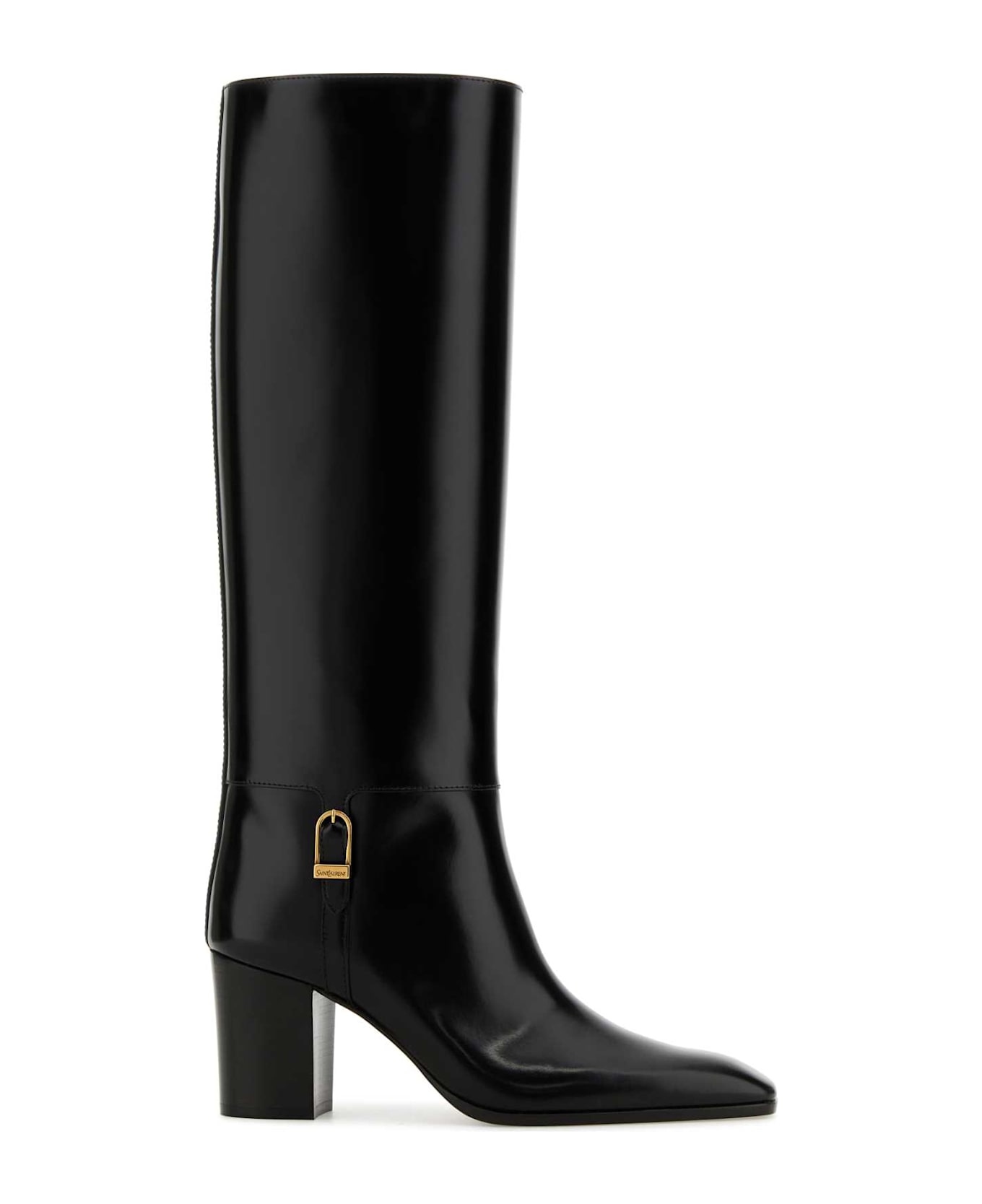 Saint Laurent Black Leather Julia 70 Boots - NERO