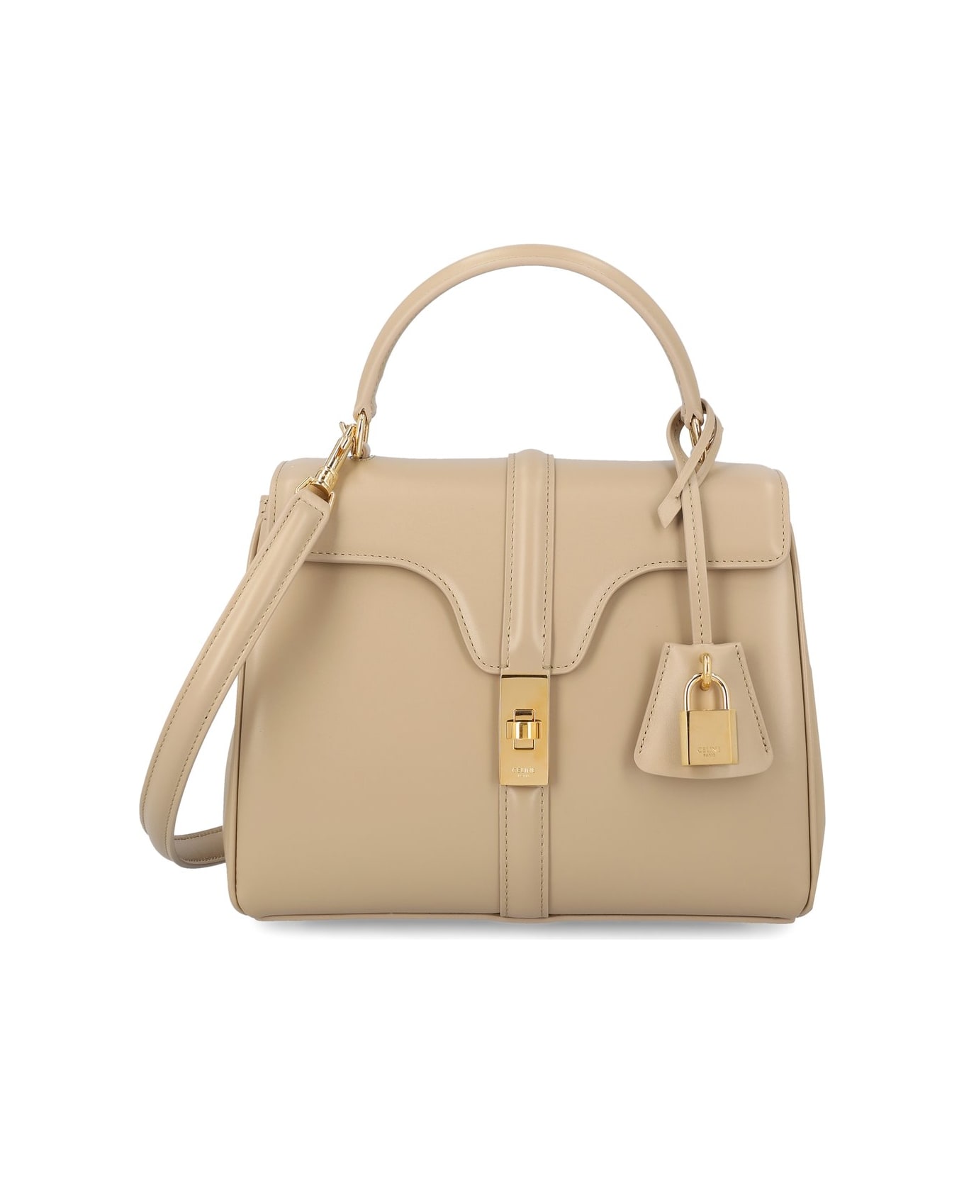 Celine Small 16 Foldover Top Tote Bag - Cappuccino