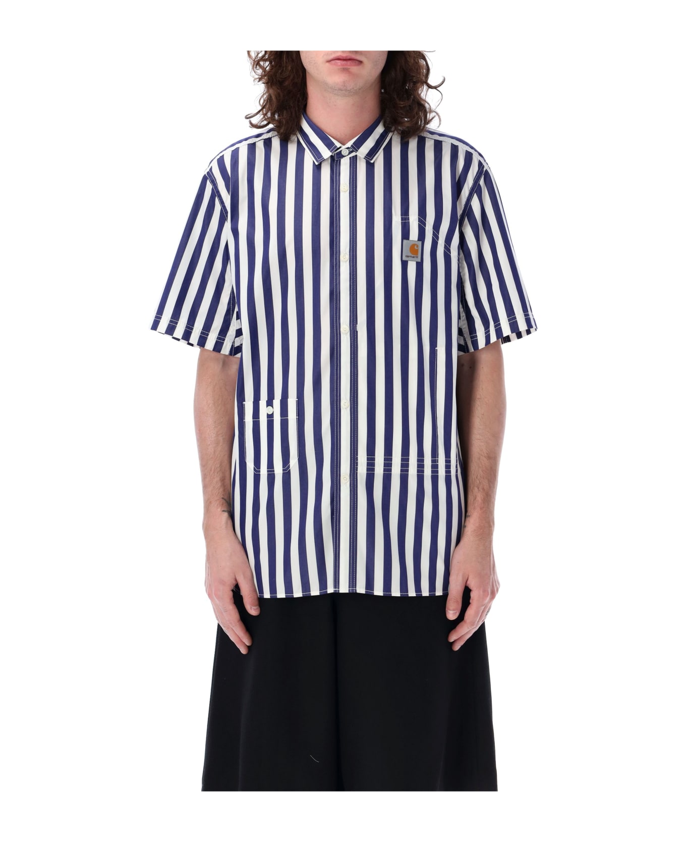 Junya Watanabe Bowling Shirt - WHITE NAVY