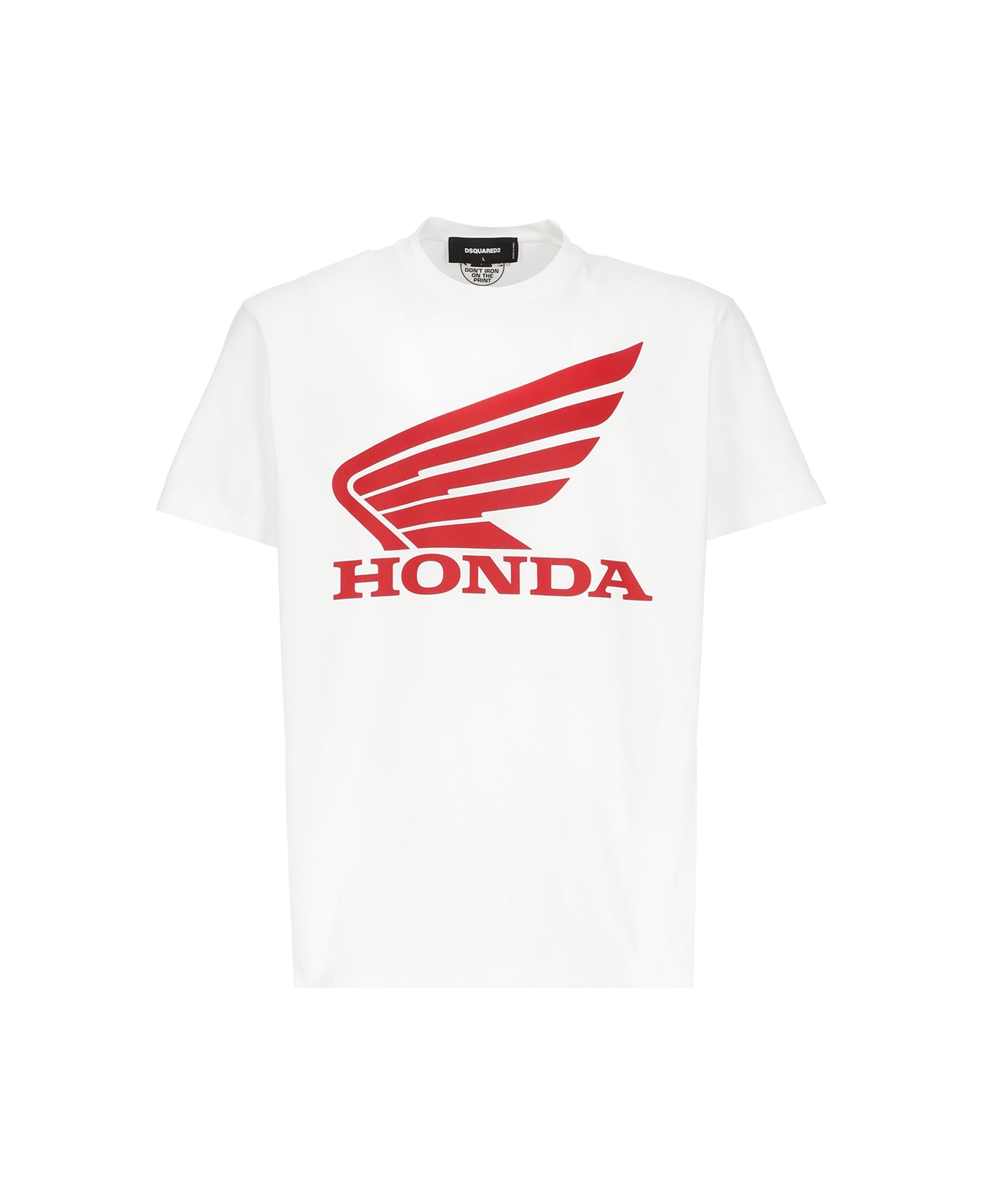 Dsquared2 Honda T-shirt With Logo Print On The Chest In Cotton Man - White