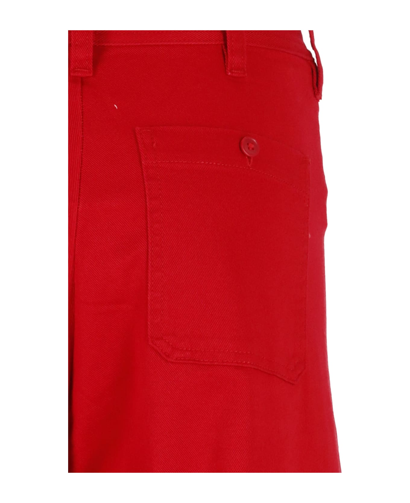 Ralph Lauren Cotton Palazzo Trousers - Red ボトムス