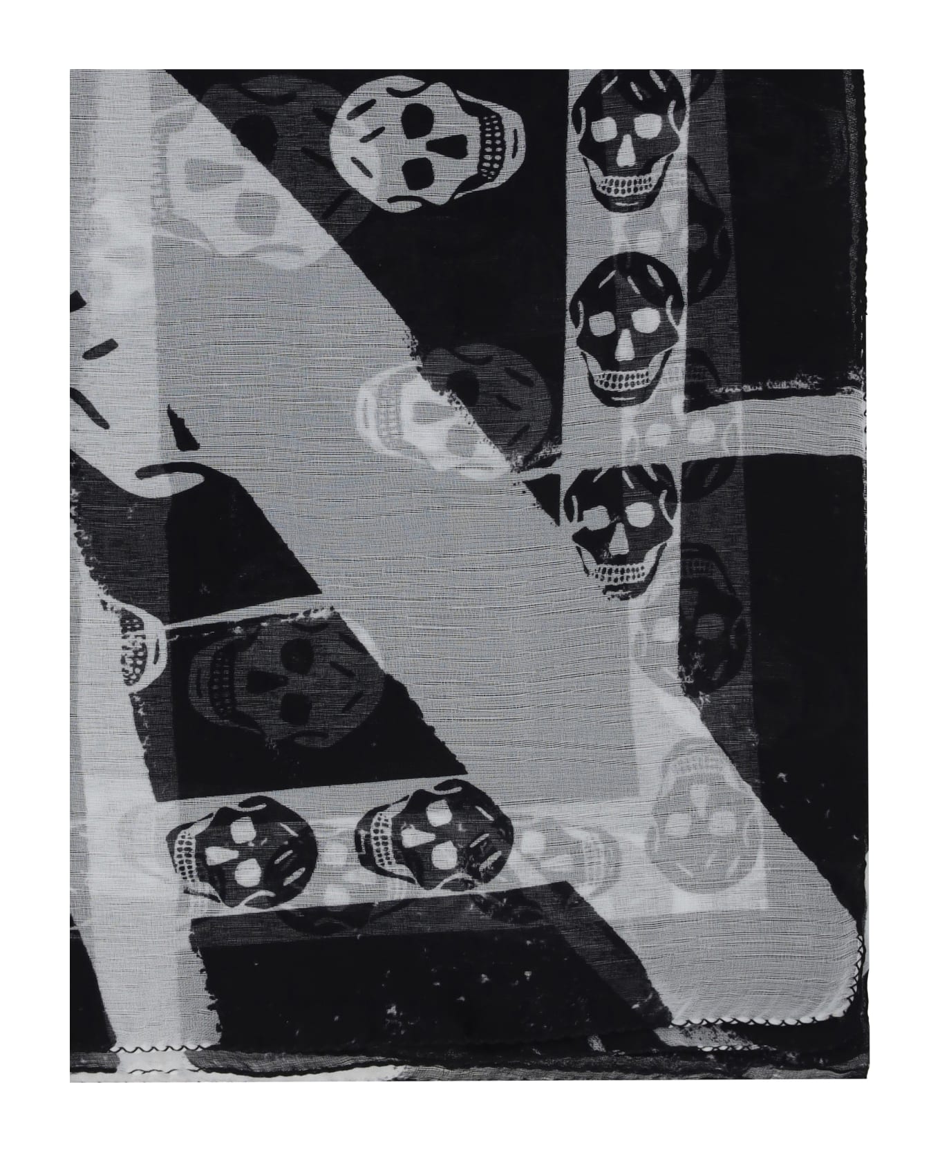 Alexander McQueen Skull Scarf - Black/ivory スカーフ＆ストール