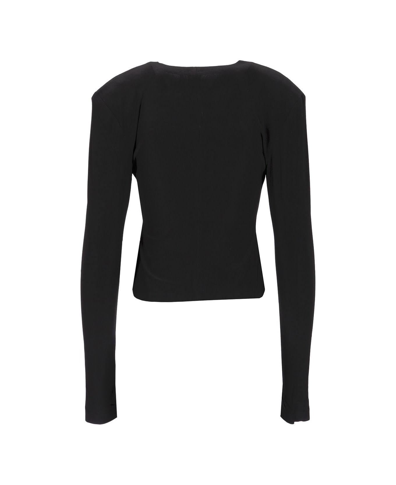 Norma Kamali Fitted Long Sleeve Top - Black