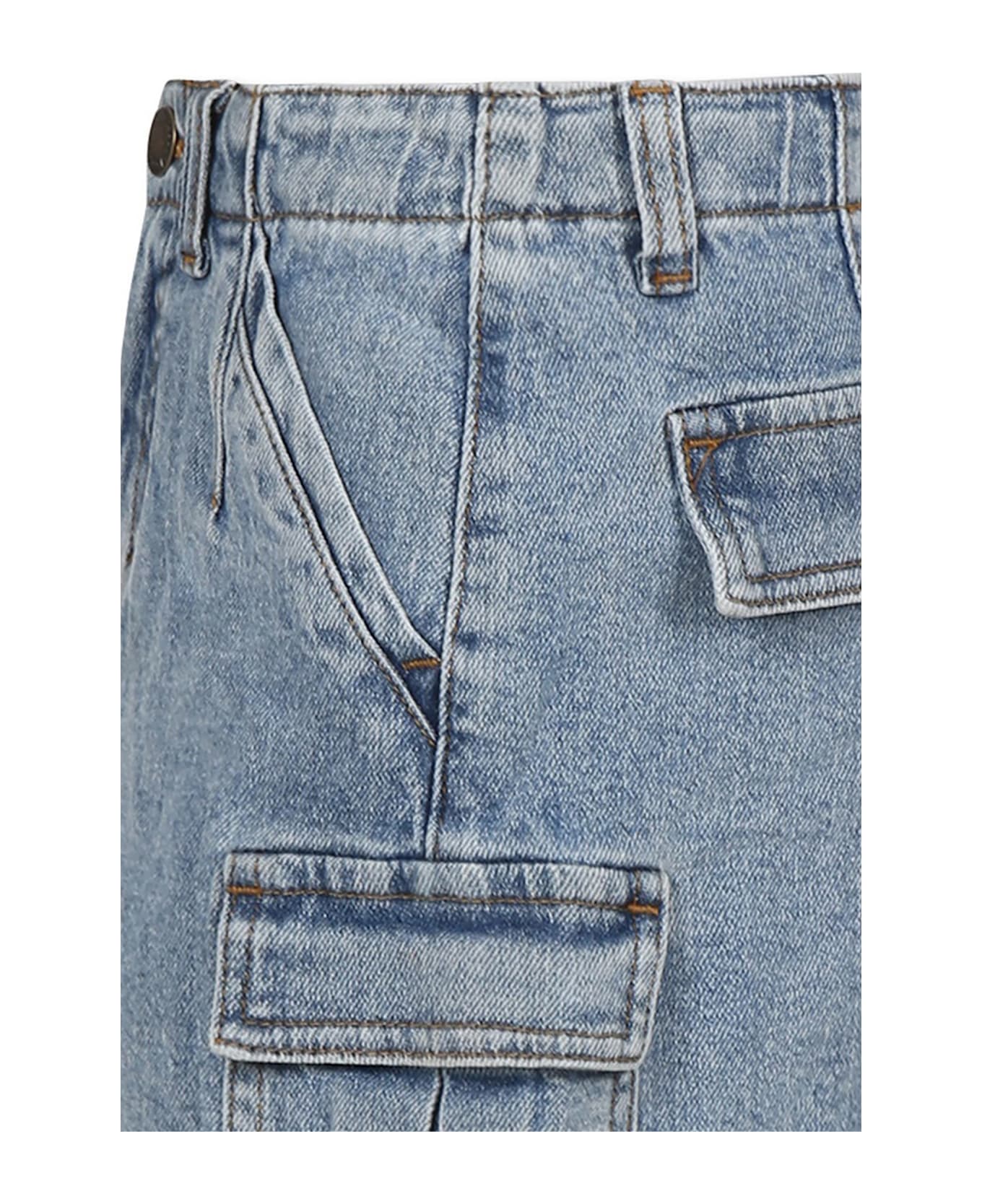Molo Denim Skirt For Girl - Denim
