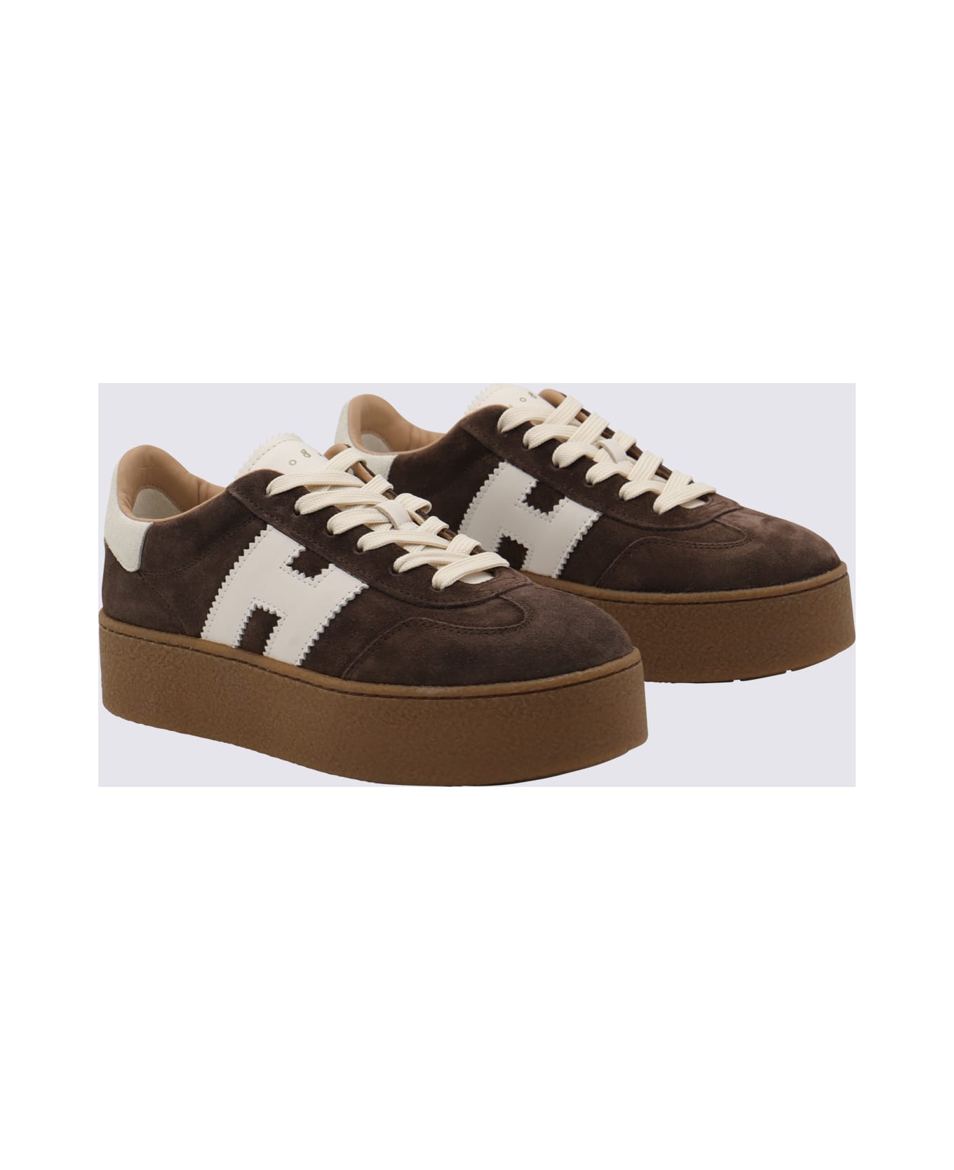 Hogan Brown Leather Sneakers - Brown