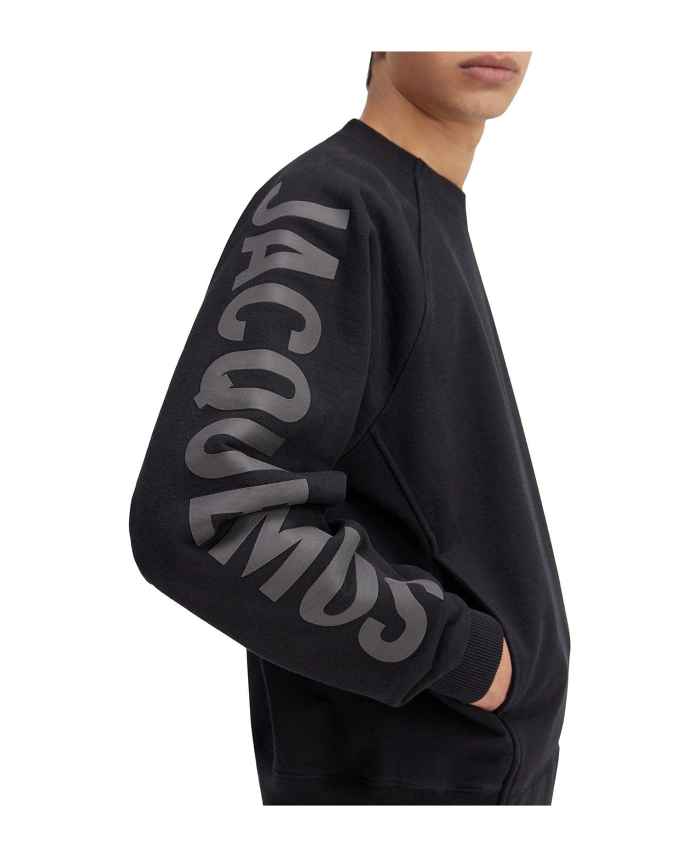 Jacquemus Logo Printed Crewneck Sweatshirt - BLACK フリース