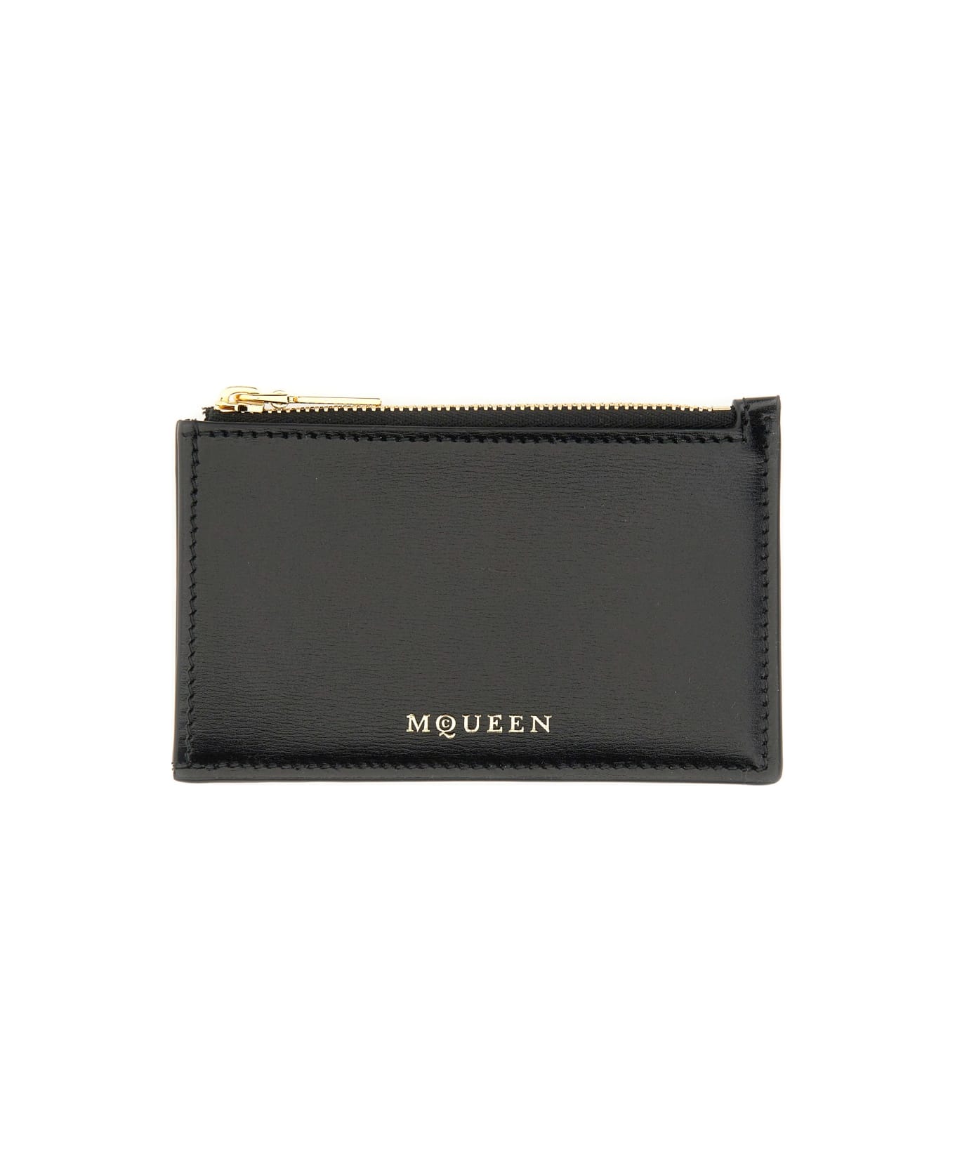 Alexander McQueen Zippered Card Holder - BLACK