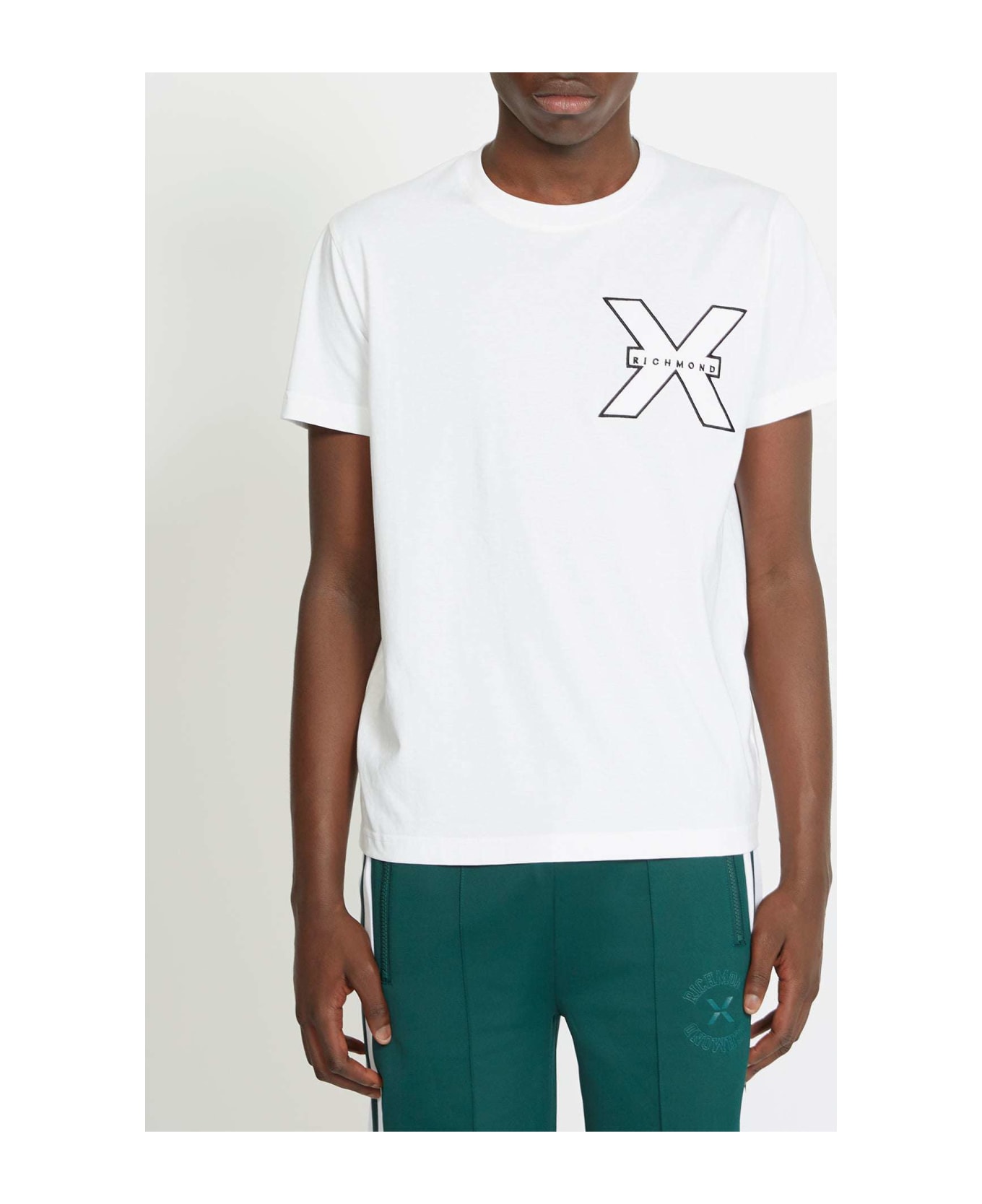 John Richmond T-shirt With Contrasting Logo - Bianco