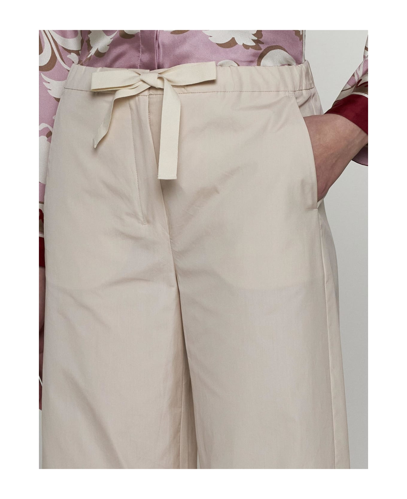 'S Max Mara Argento Cotton Trousers - Beige