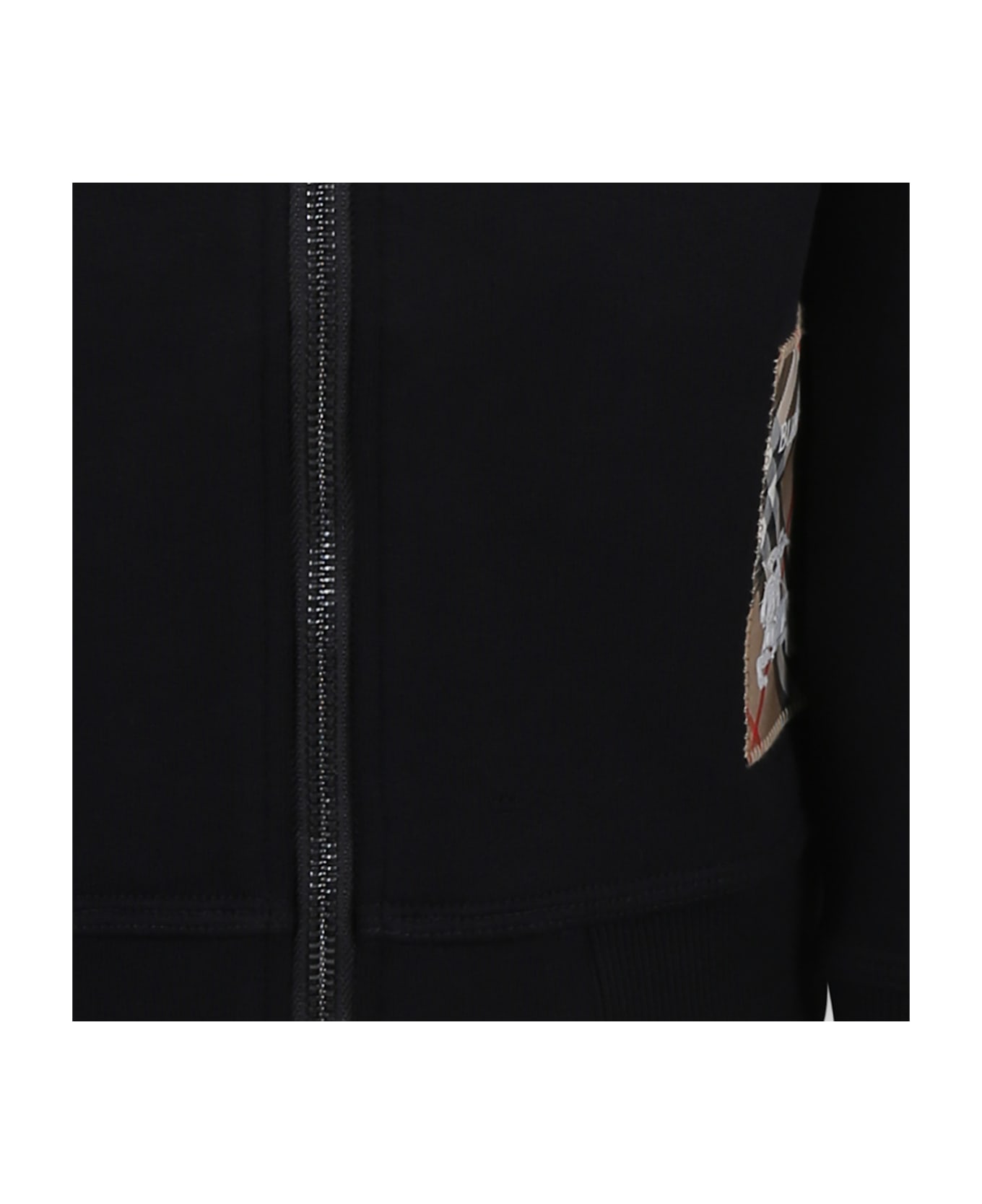 Burberry Black Sweatshirt For Kids With Logo - Black
