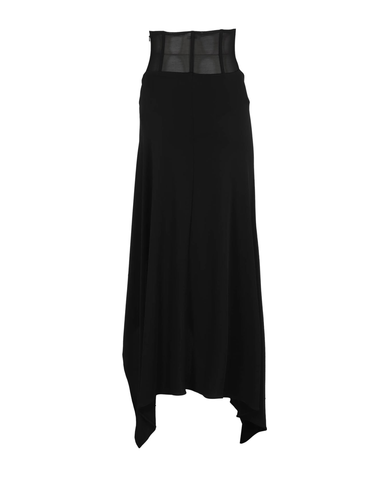 Alessandro Vigilante Midi Skirt In Fluid - Black ワンピース＆ドレス