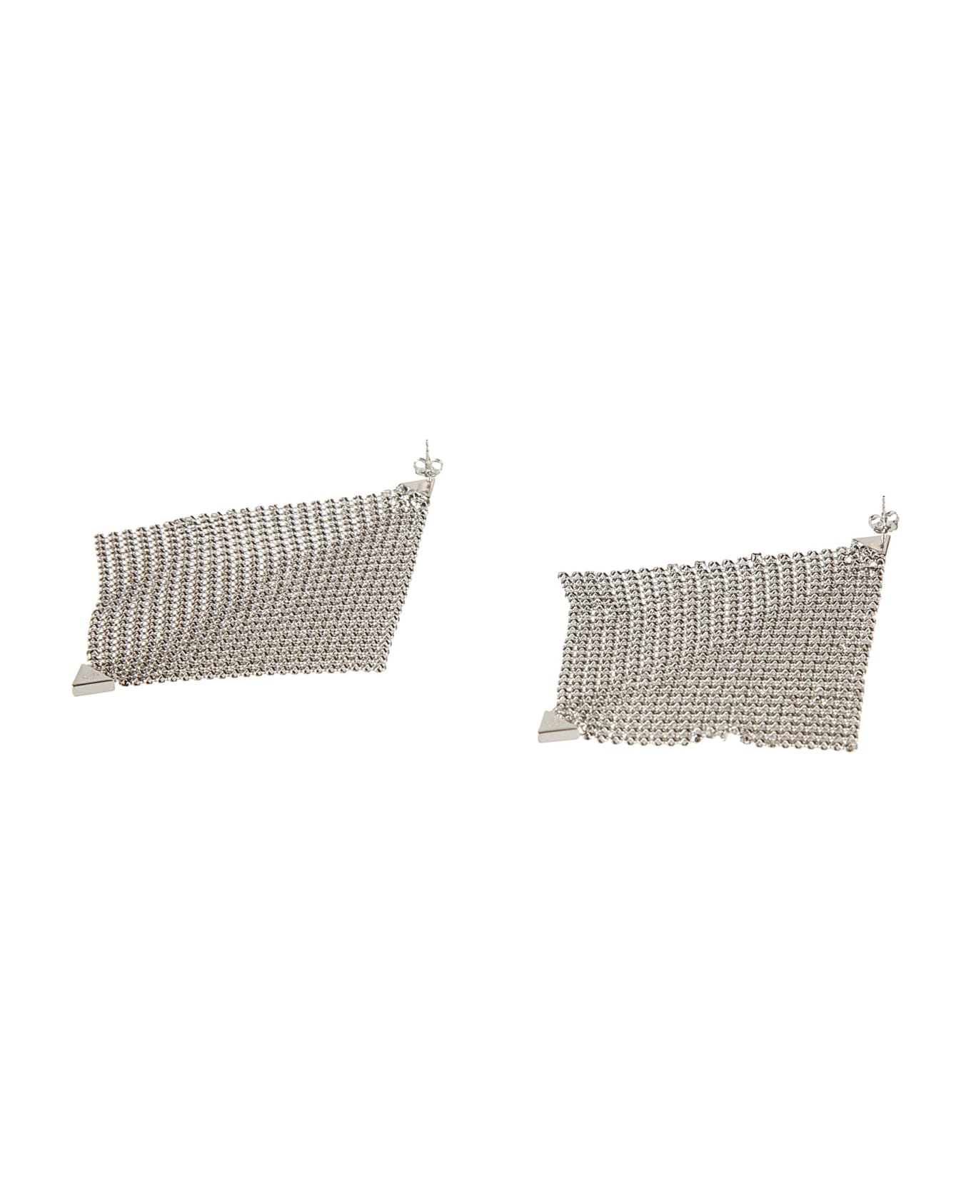 Paco Rabanne Diamond Pattern Perforated Earrings - Silver