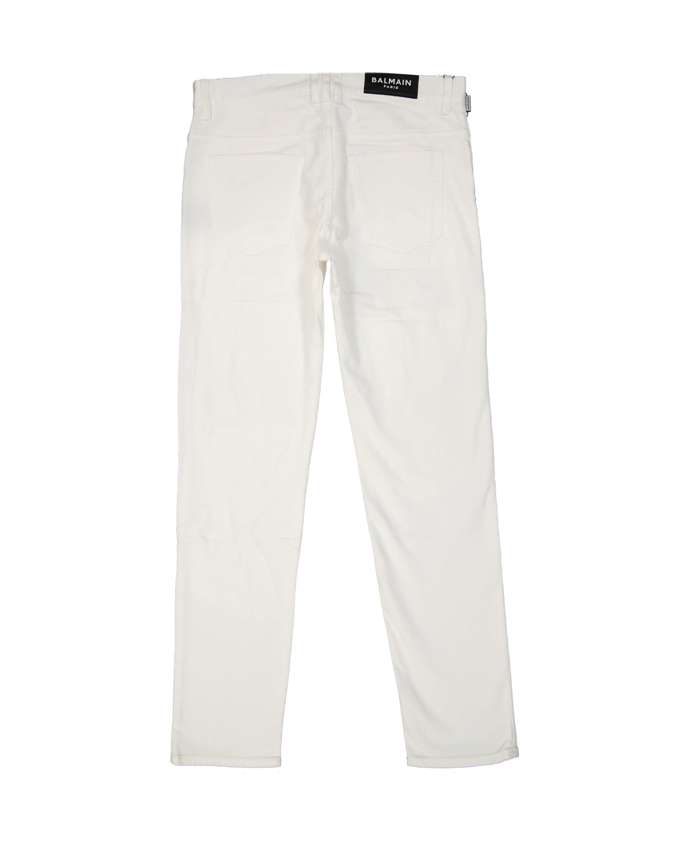 Balmain Cotton Denim Jeans - White