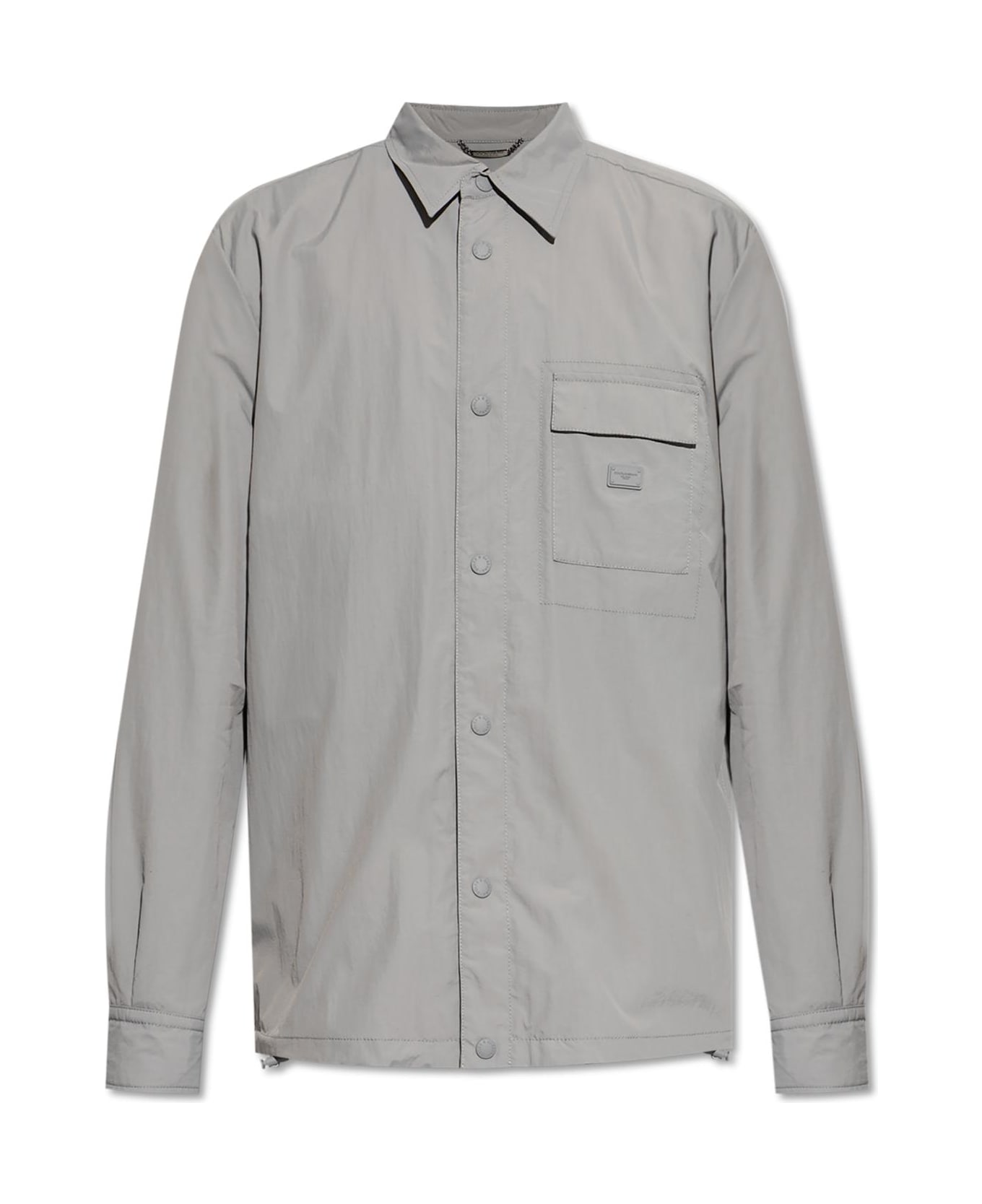 Dolce & Gabbana Jacket With Logo Appliqué - Light gray