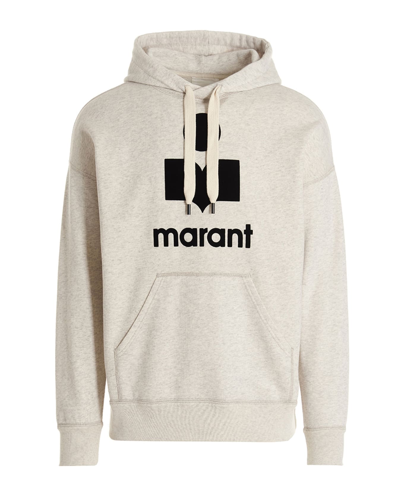 Isabel Marant Miley Hoodie With Flocked Logo - Gray