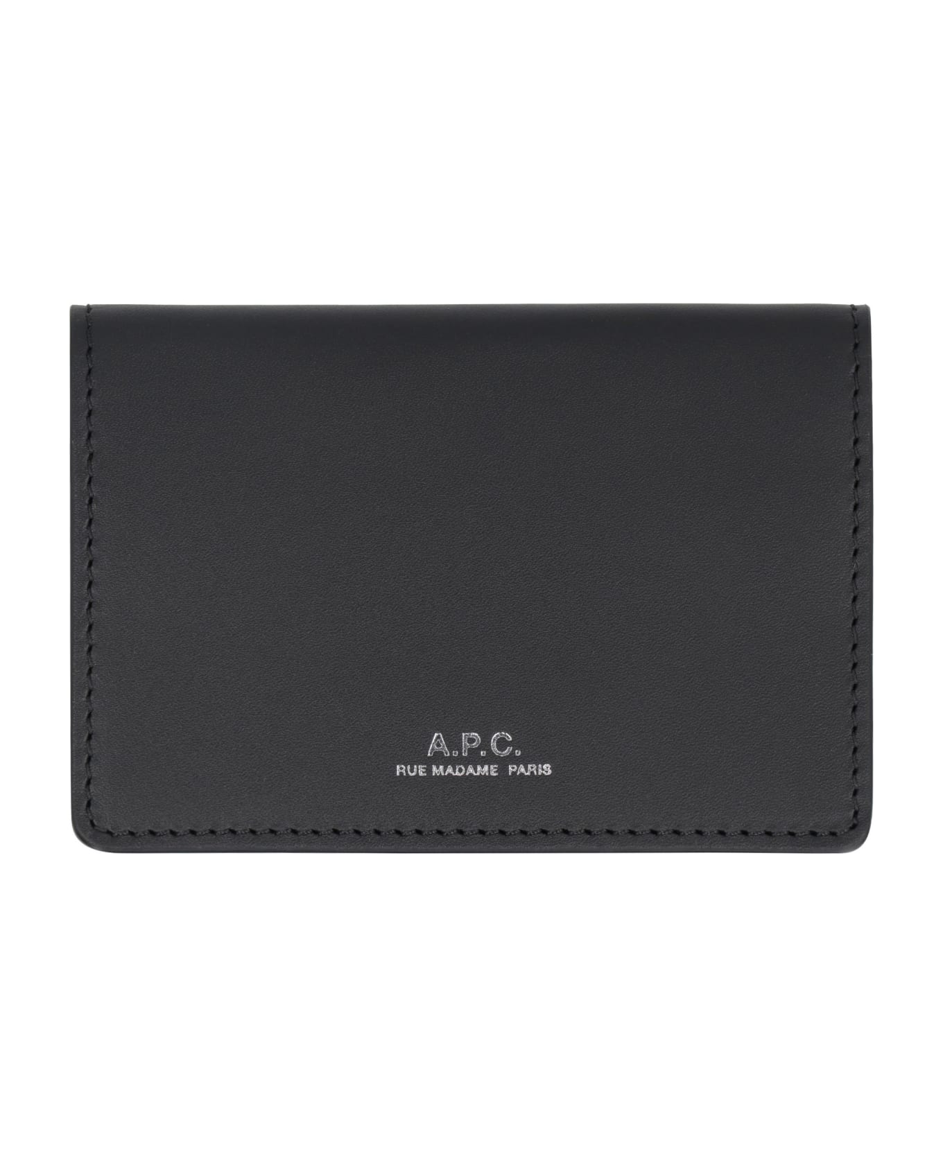 A.P.C. Stefan Leather Card Holder - black