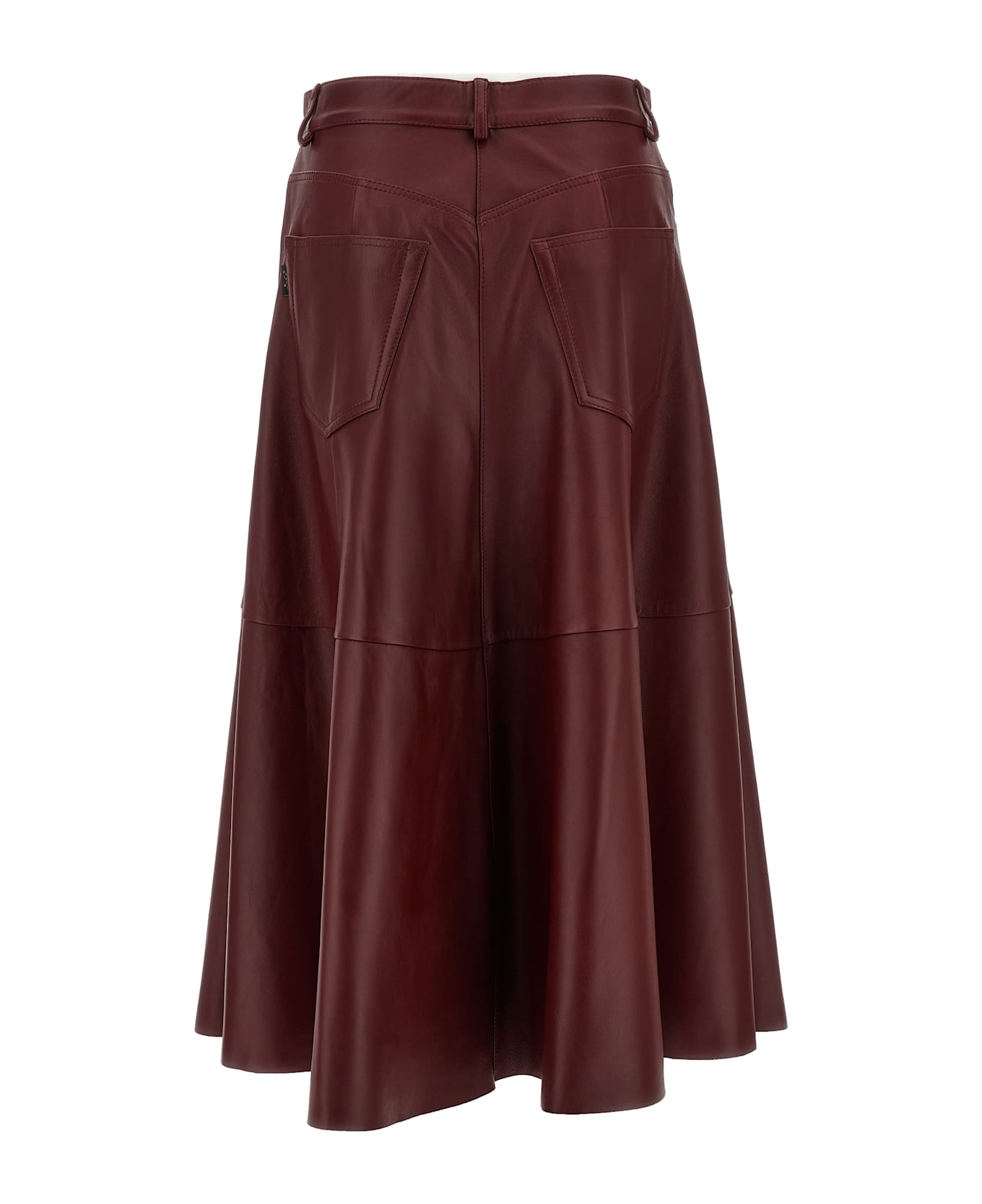 Haikure 
mid Serenity Leather
 Skirt - Bordeaux