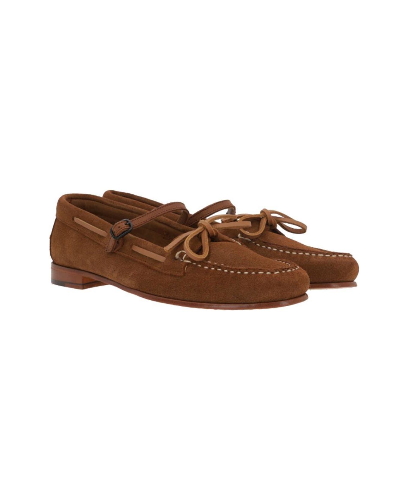 Hereu Lorea Bow Mary-jane Loafers - Tabac