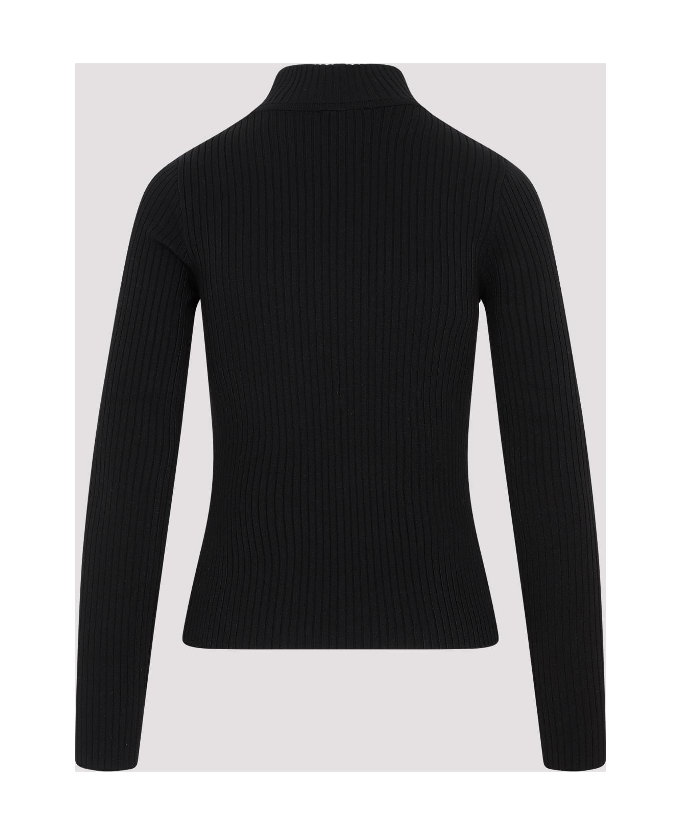 Courrèges Roll Neck Ribbed Jumper - Black