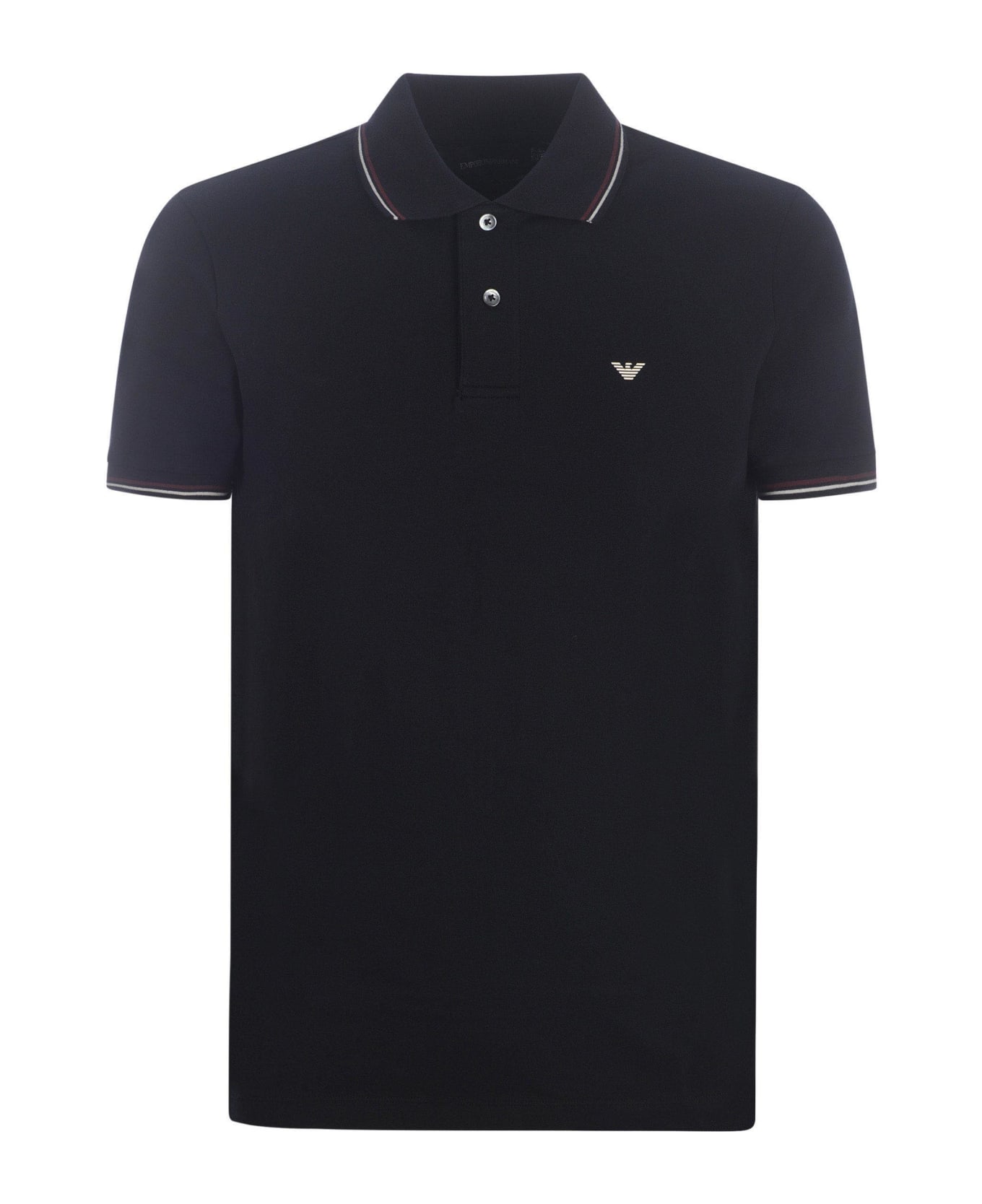 Emporio Armani Polo Shirt Emporio Armani In Stretch Piqué - Blu