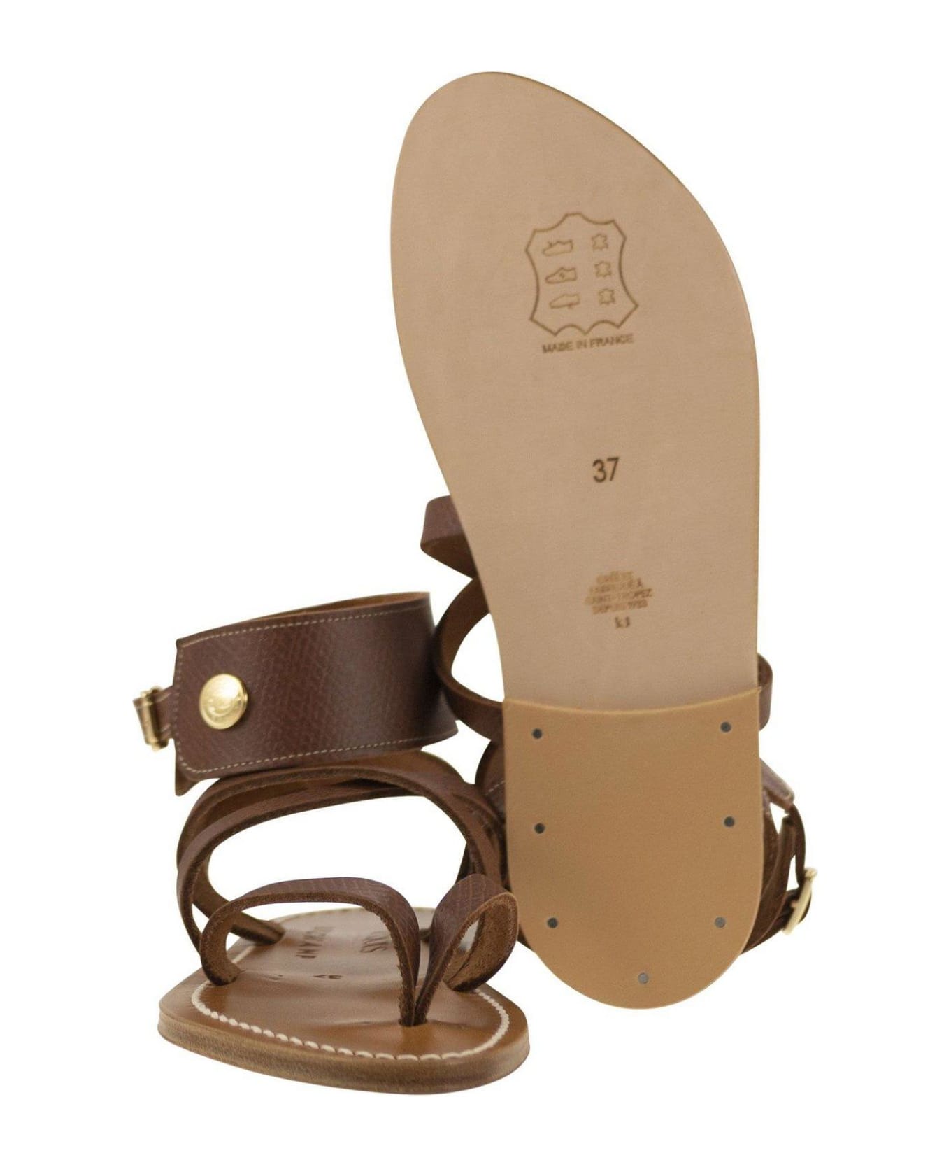Longchamp X K.jacques Cross Strap Sandals - Brown サンダル