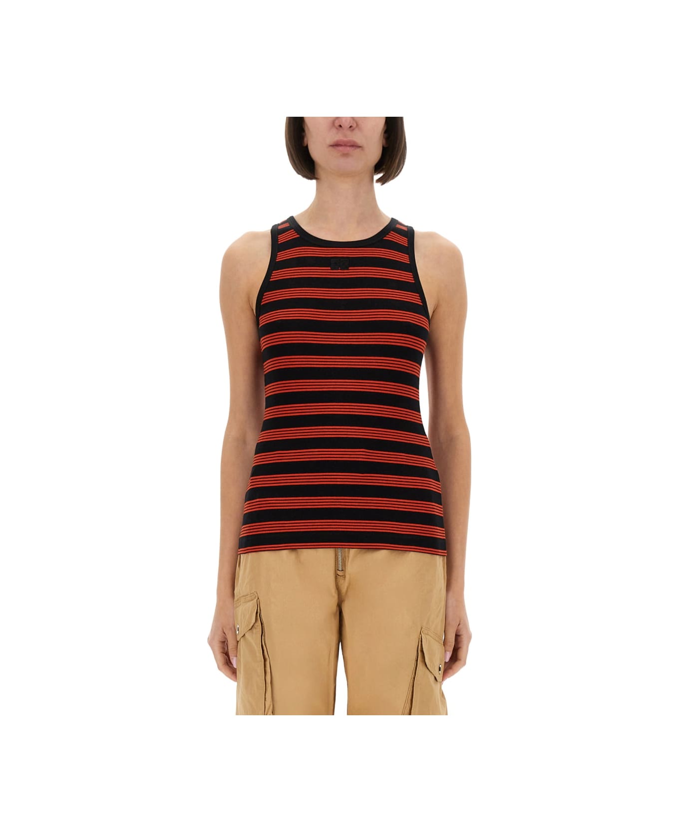 Ganni Ribbed Cotton Top - MULTICOLOUR