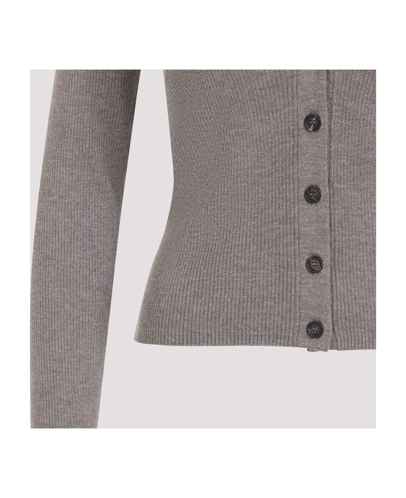 Brunello Cucinelli Lurex Cardigan - Brown