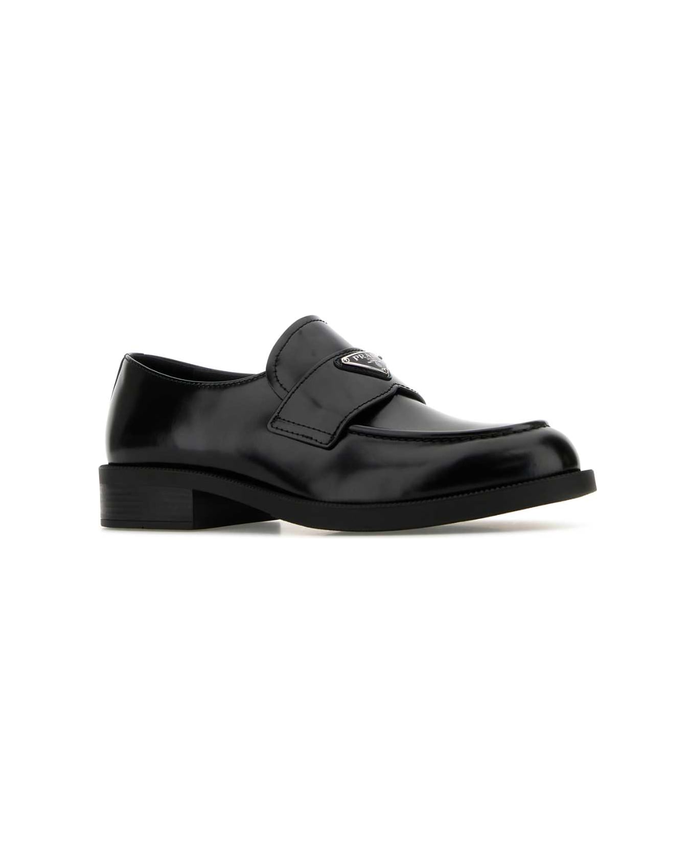 Prada Black Leather Loafers - NERO ローファー＆デッキシューズ