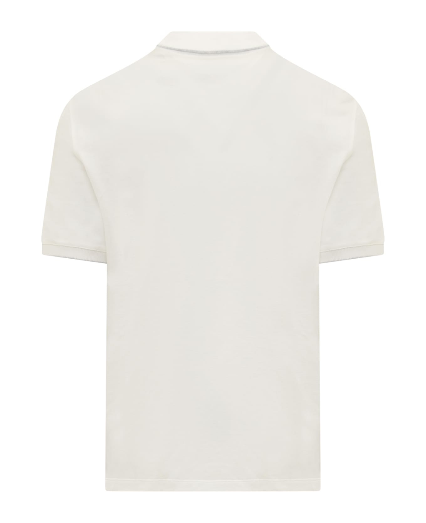 Brunello Cucinelli Cotton Piquet Polo With Embroidered Logo - OFF WHITE ポロシャツ