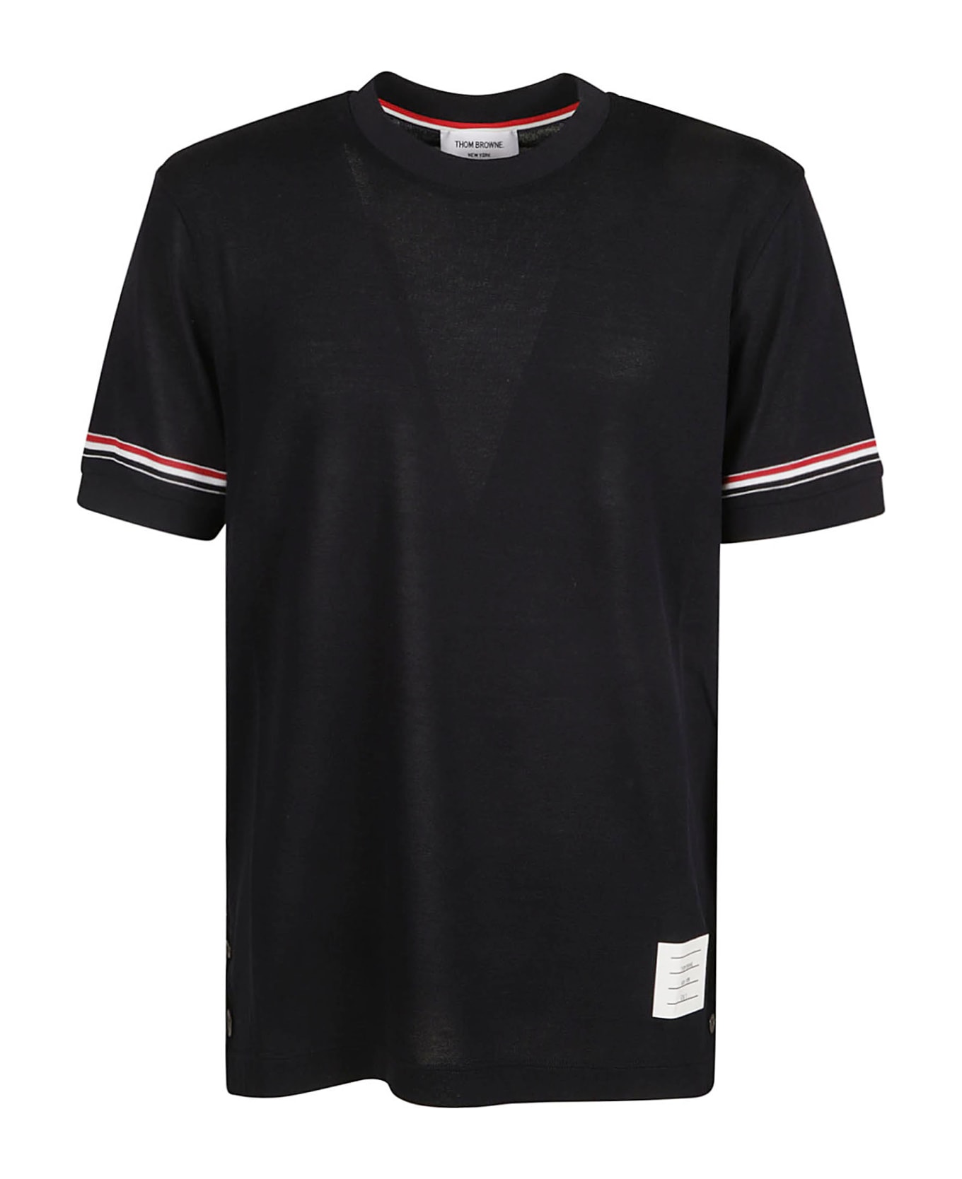 Thom Browne Short-sleeved Cuff T-shirt - Navy