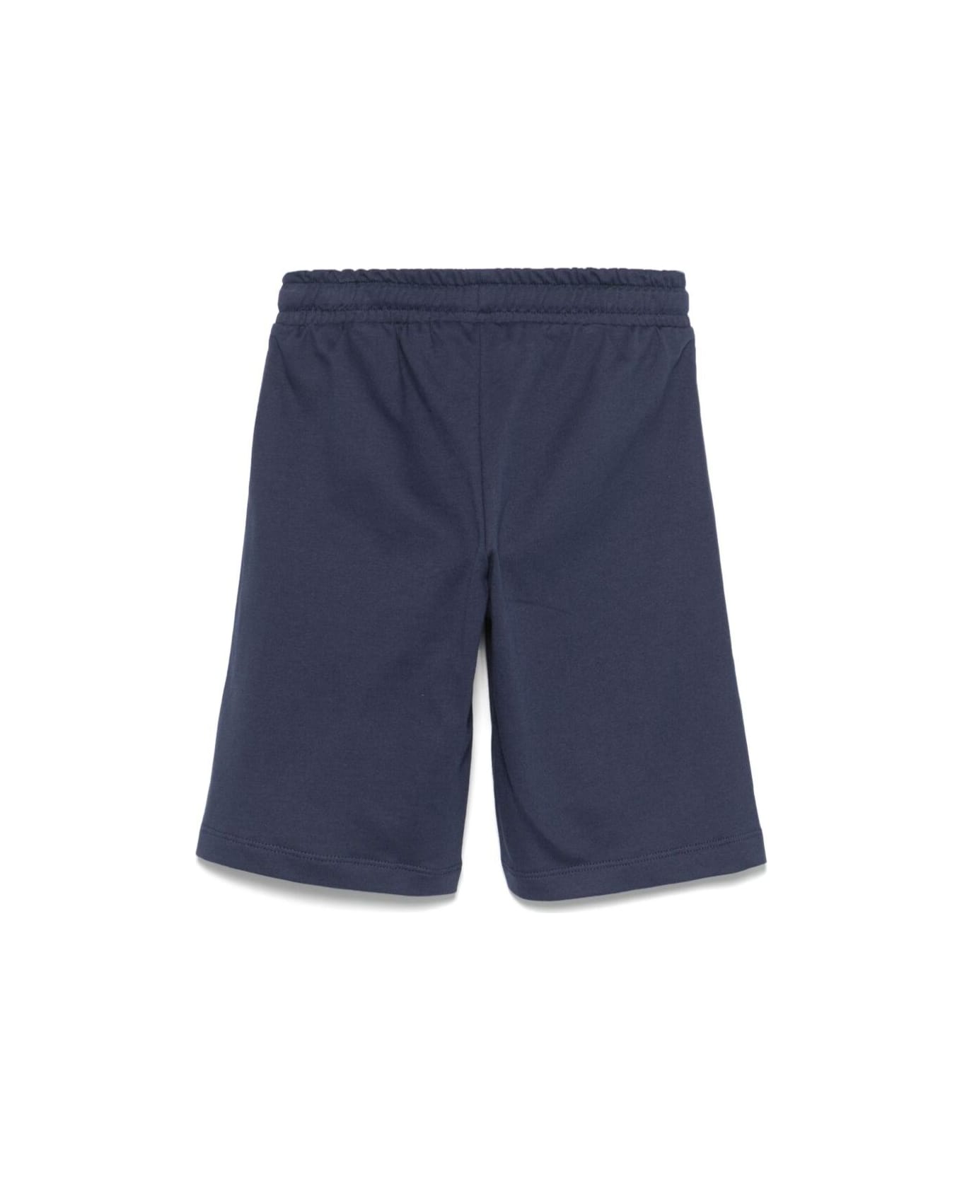 Moschino Blue Shorts With Drawstring Elastic Waist And Logo Detail On The Front In Cotton Boy - Blu
