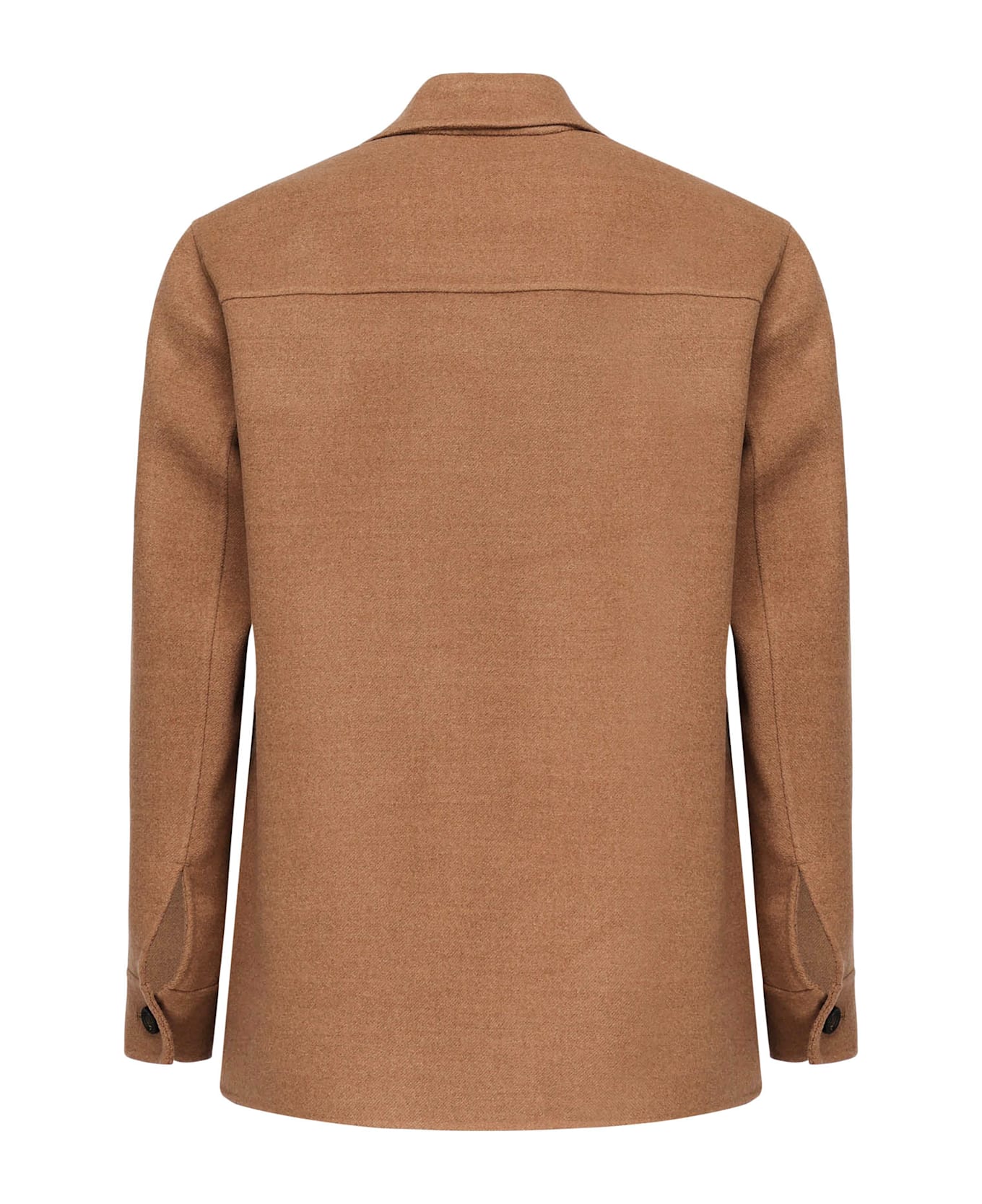 Eleventy Wool Overshirt - Hazelnut