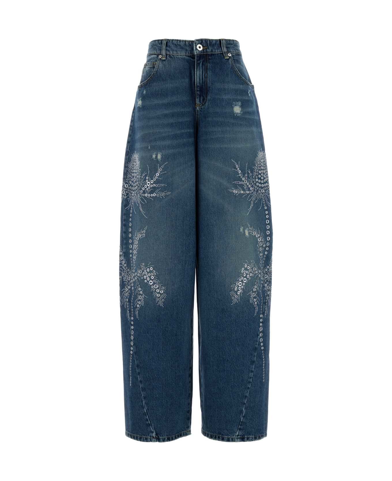 Blumarine Denim Wide-leg Jeans - peacoat/warm sand