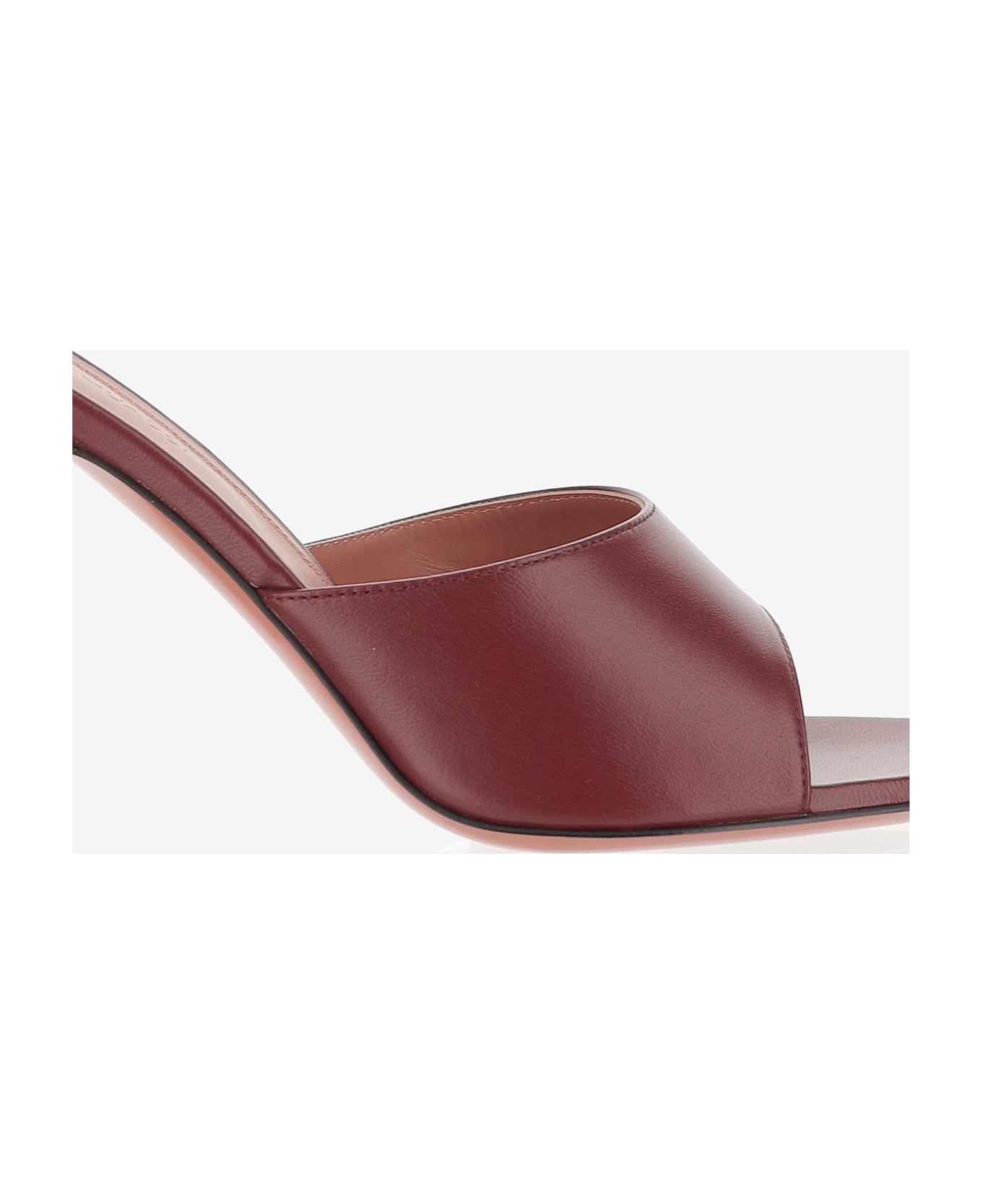 Amina Muaddi Lupita Leather Sandals - Bordeaux