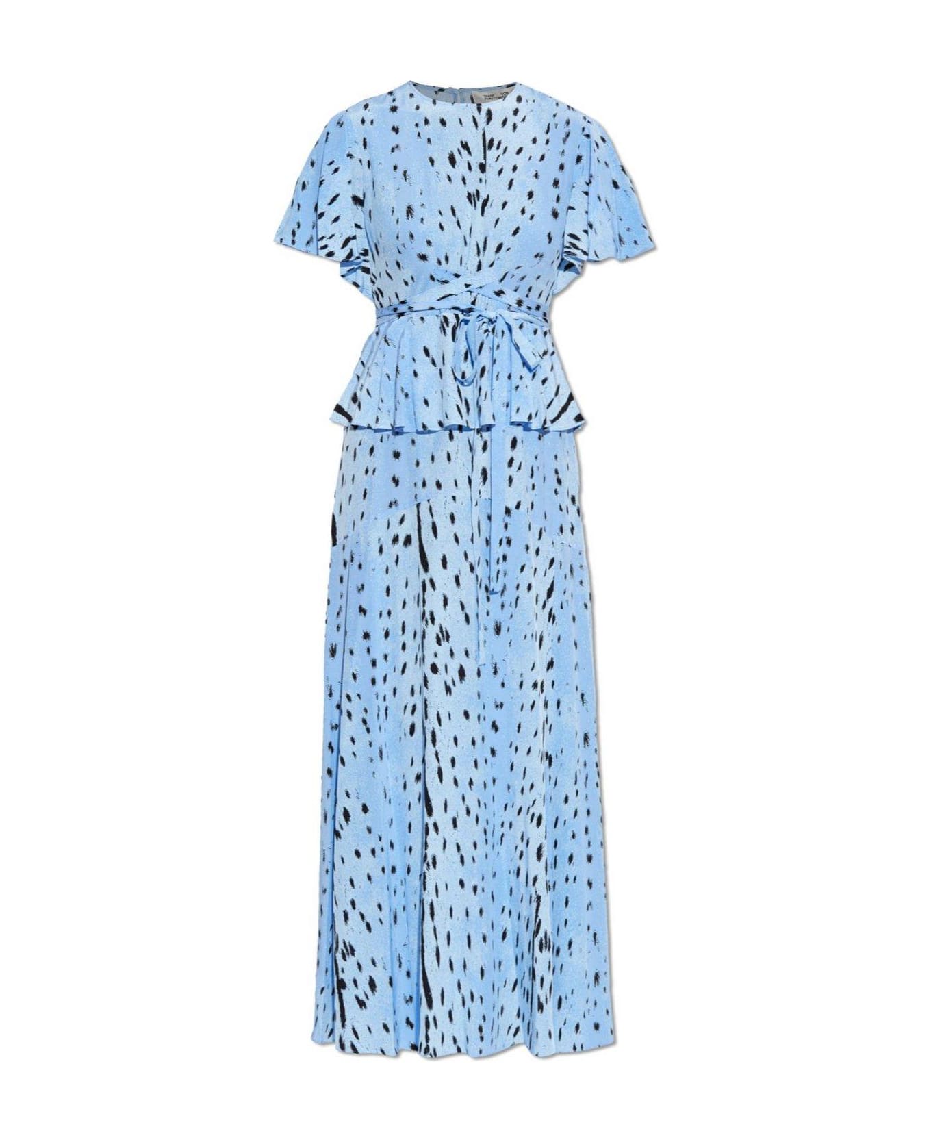 Diane Von Furstenberg Levana Crewneck Maxi Dress - BLUE/BLACK