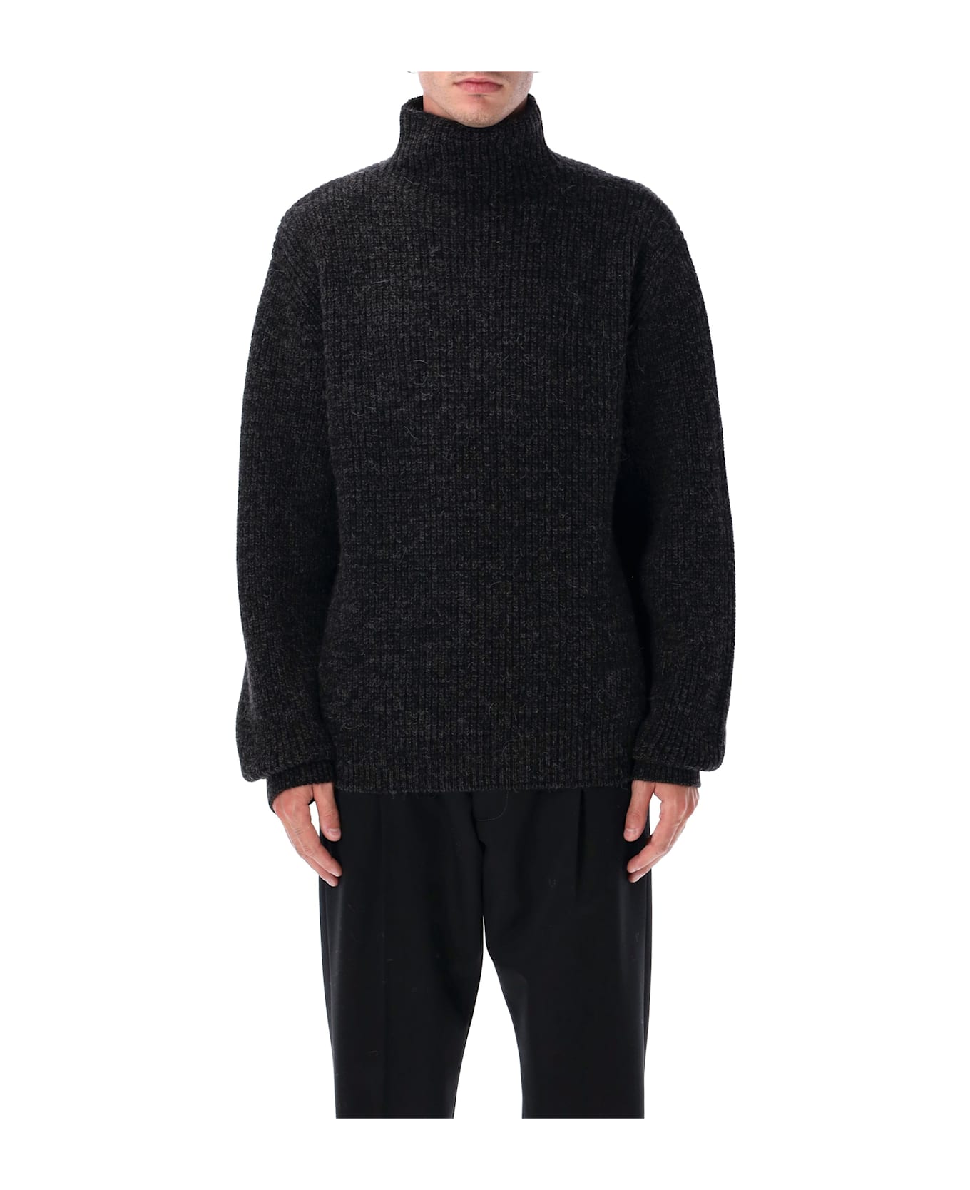 Lemaire Yak Alpaca High Neck Sweater - BLACK