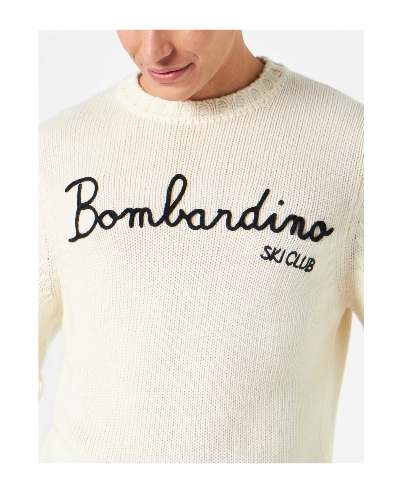 MC2 Saint Barth Bombardino Ski Club Blended Cashmere Sweater - WHITE