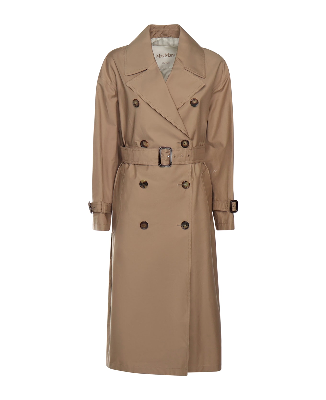 Max Mara The Cube Long Cotton Twill Trench Coat - Brown