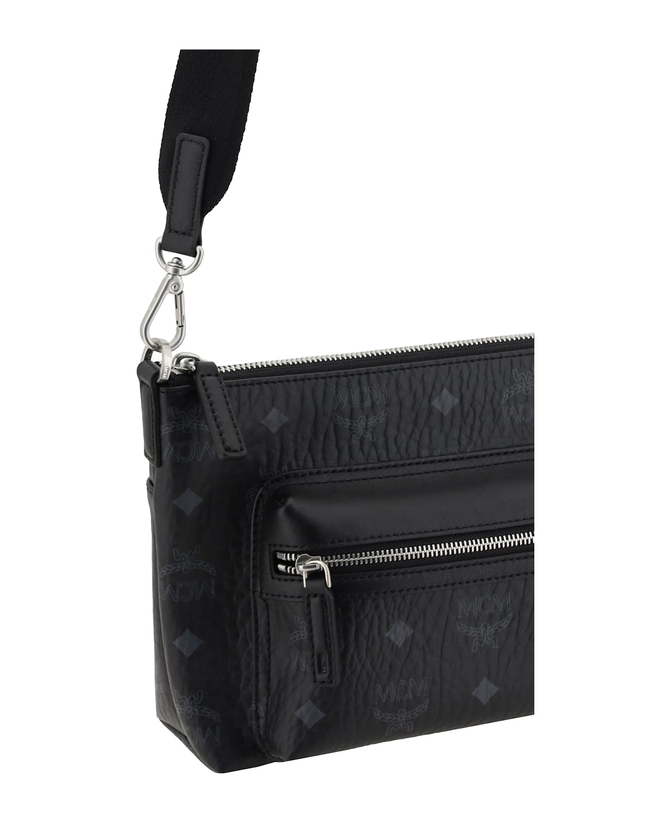 MCM Aren Visetos Shoulder Bag - Black