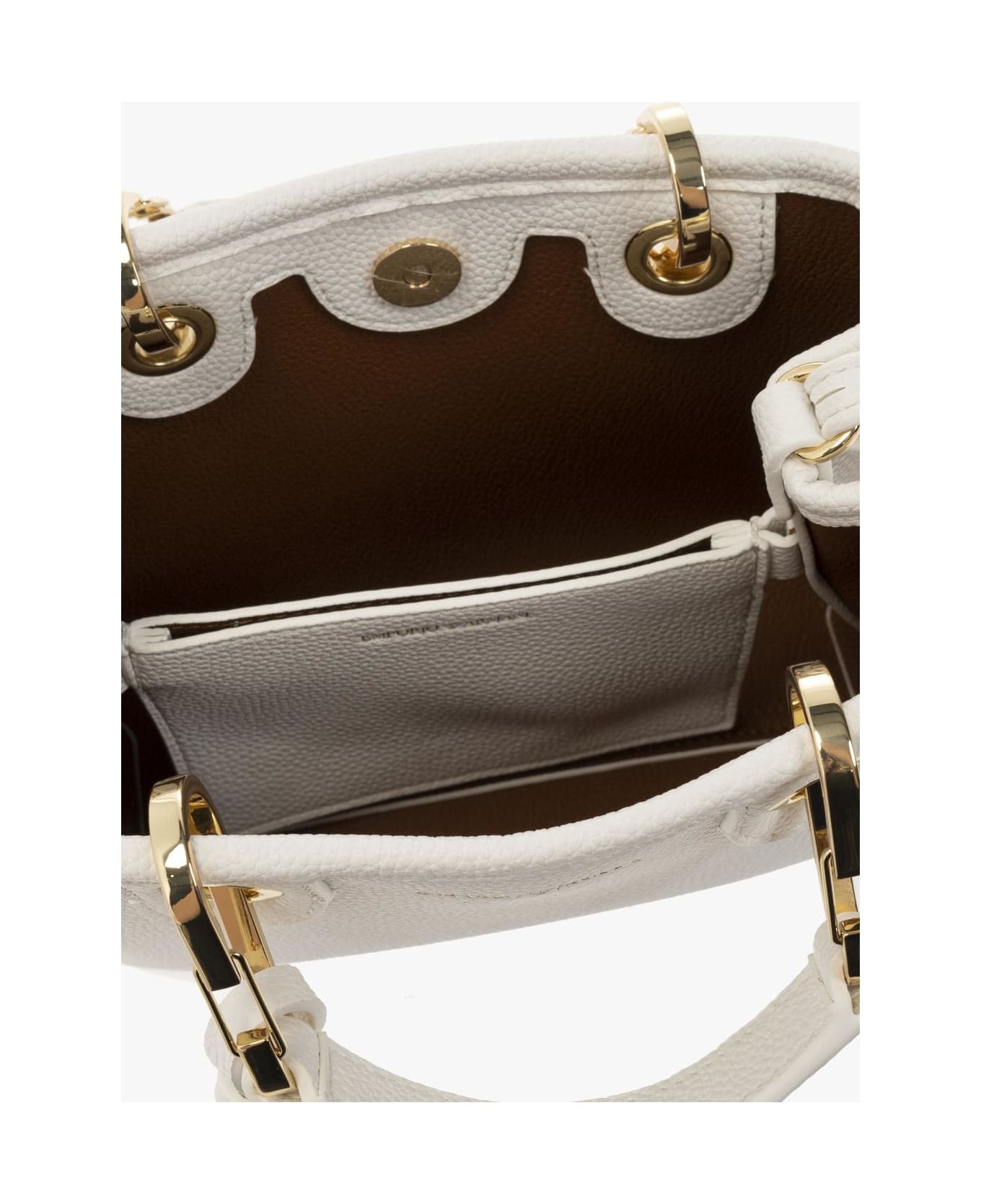 Emporio Armani 'myea Mini' Shoulder Bag - Bianco/cuoio ショルダーバッグ