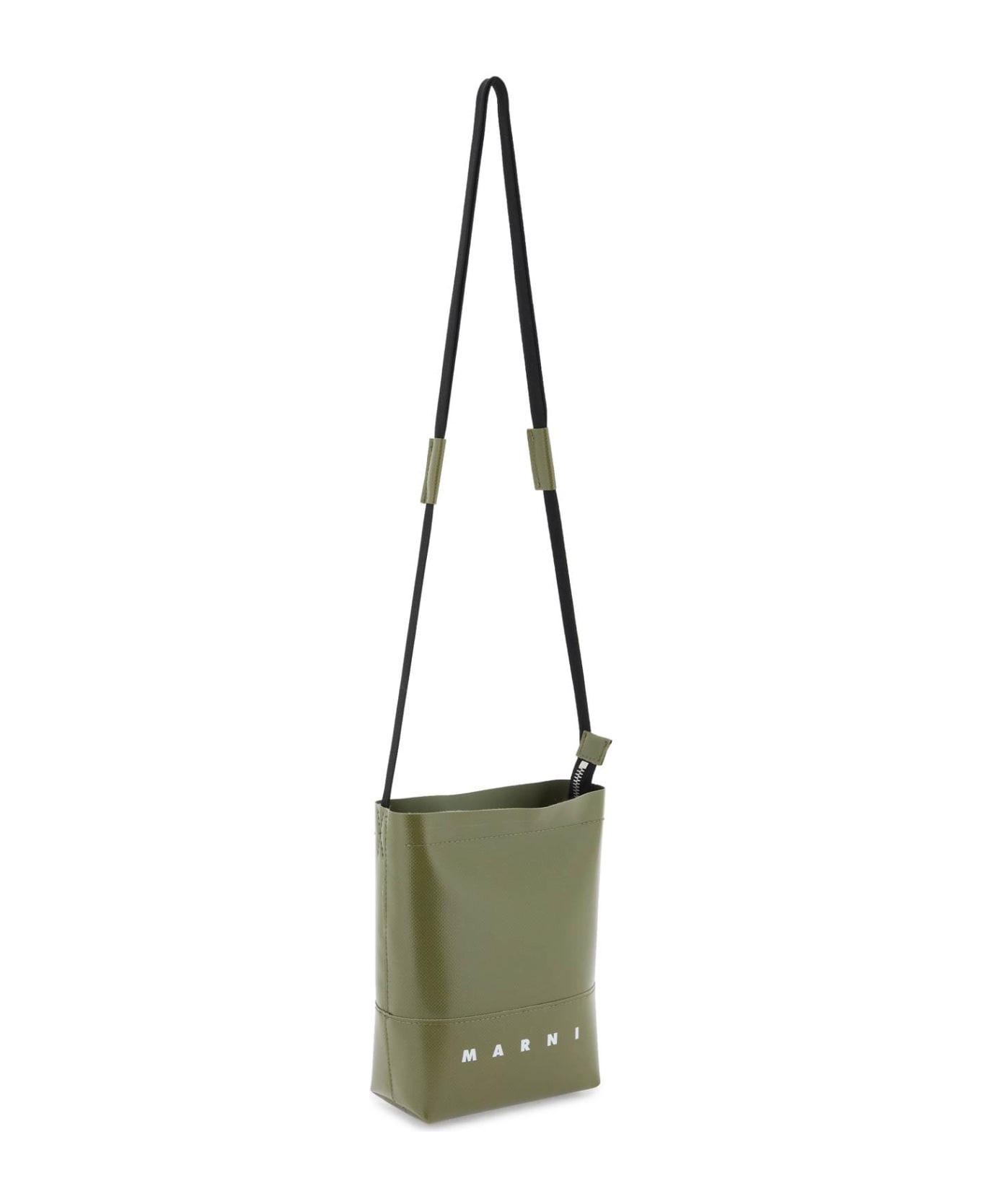 Marni Coated Canvas Crossbody Bag - LEAV GREEN (Green) ショルダーバッグ