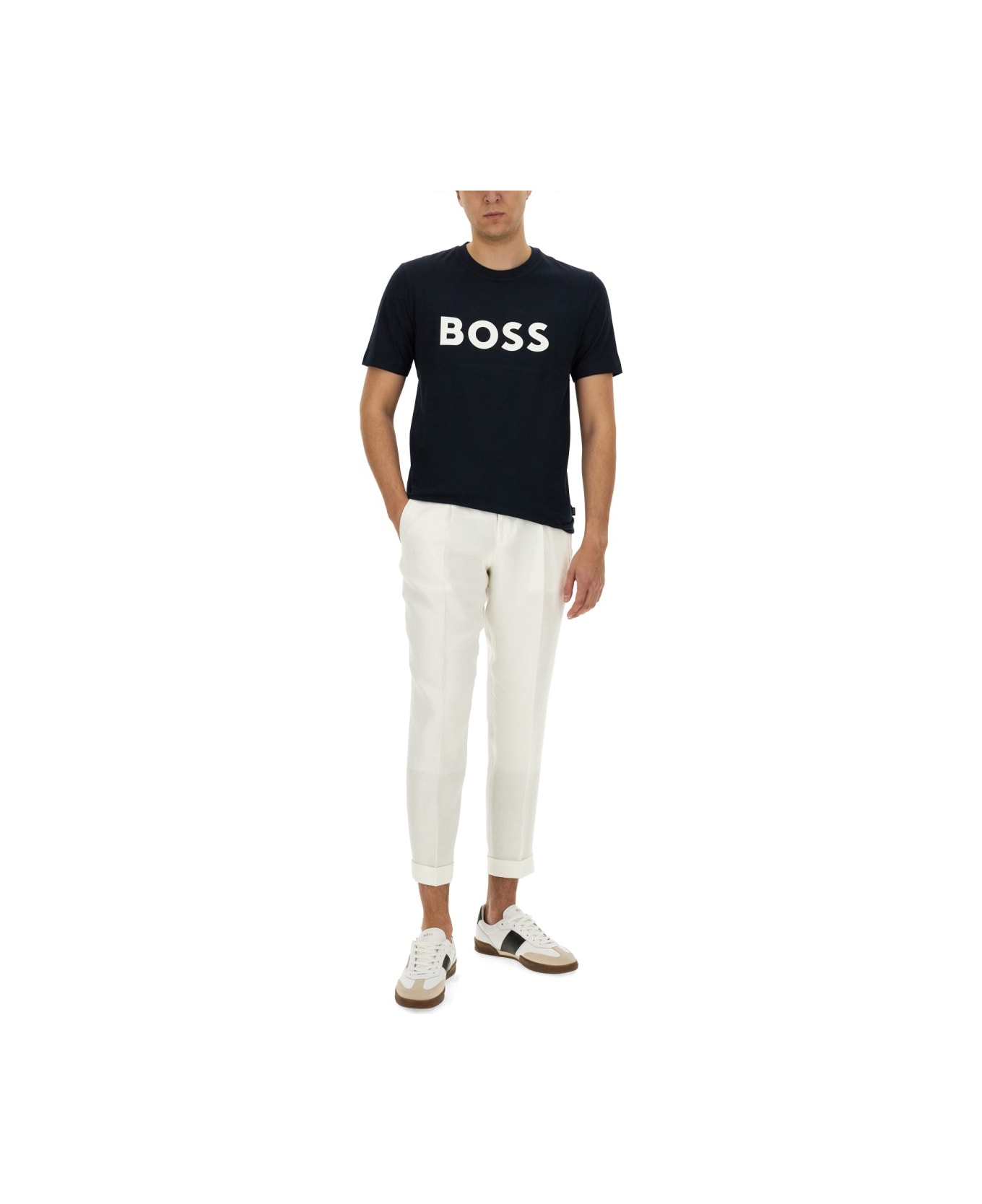 Hugo Boss T-shirt With Logo - BLUE シャツ