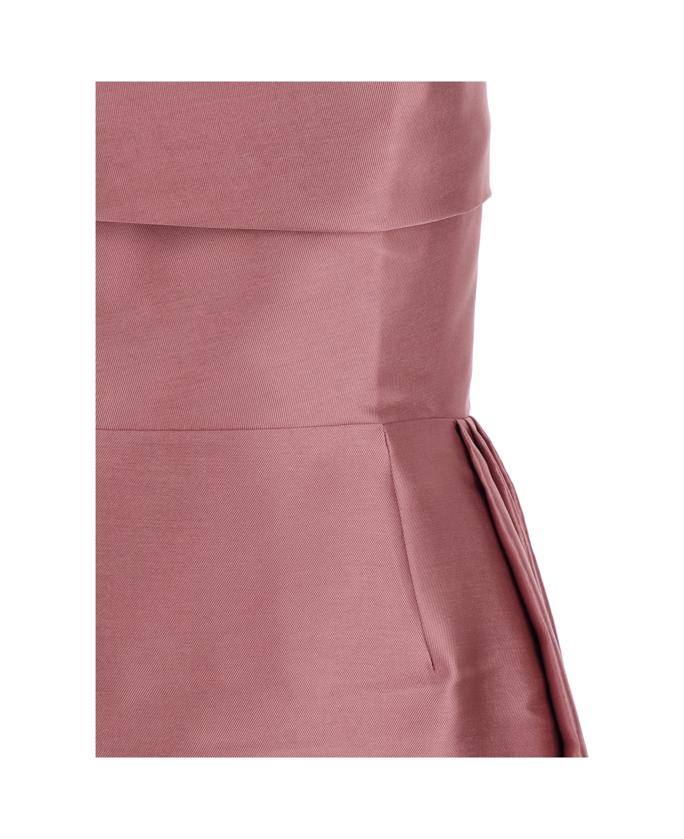 Solace London 
tiffany
 Pink Long Dress With Draped Details And Flared Skirt In Twill Woman - Pink