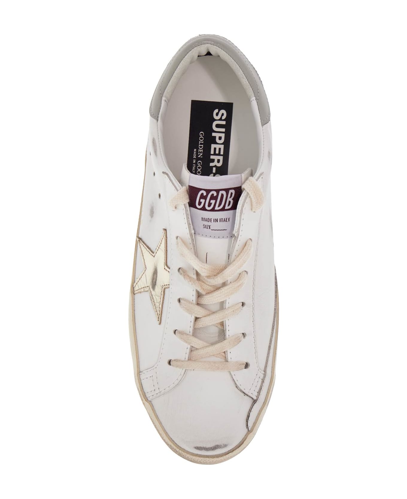 Golden Goose White Leather Sneakers - WHITE/PLATINUM/GREY (White)